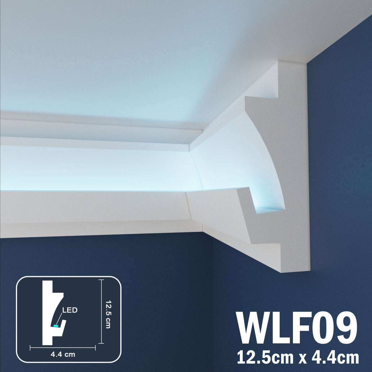LED Coving for Ceilings Cornice XPS Extruded Polystyrene WLF09
