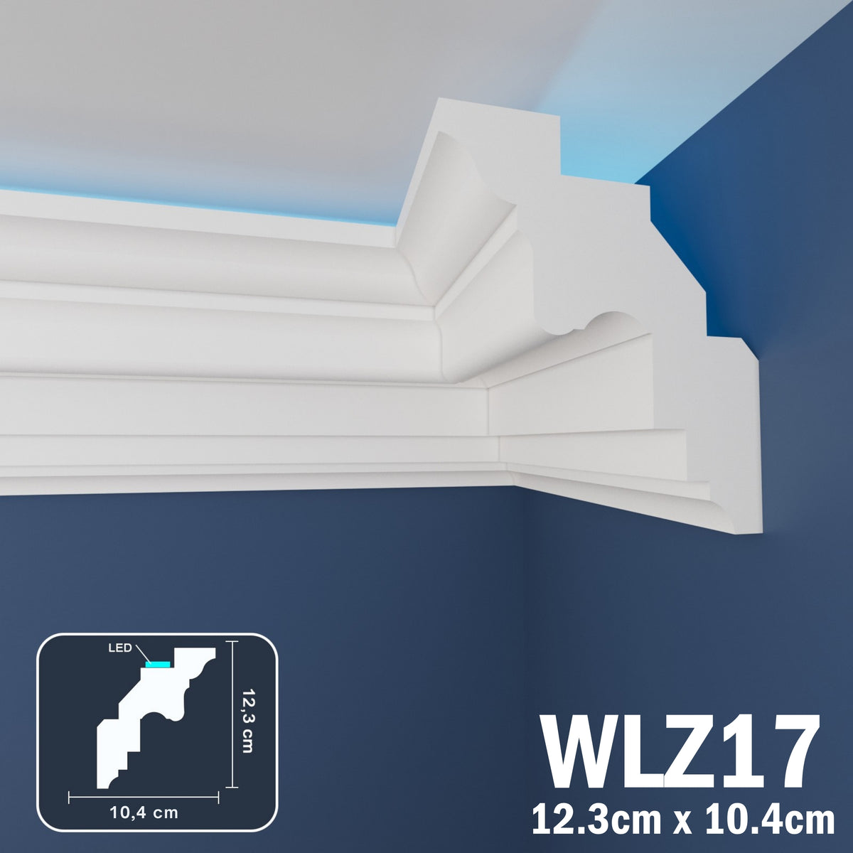 LED Coving for Ceilings Cornice XPS Extruded Polystyrene WLZ17