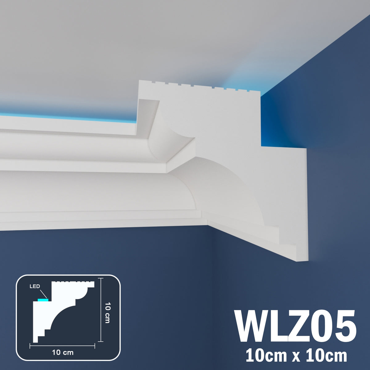 LED Coving for Ceilings Cornice XPS Extruded Polystyrene WLZ05