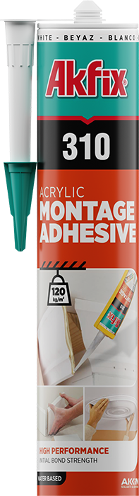 Akfix Mounting Bonding, Coving Adhesive and Joint Filler, High Strength Solvent-Free Grab Adhesive White 310ml Cartridge Waterproof, Paintable, Indoor & Outdoor Use