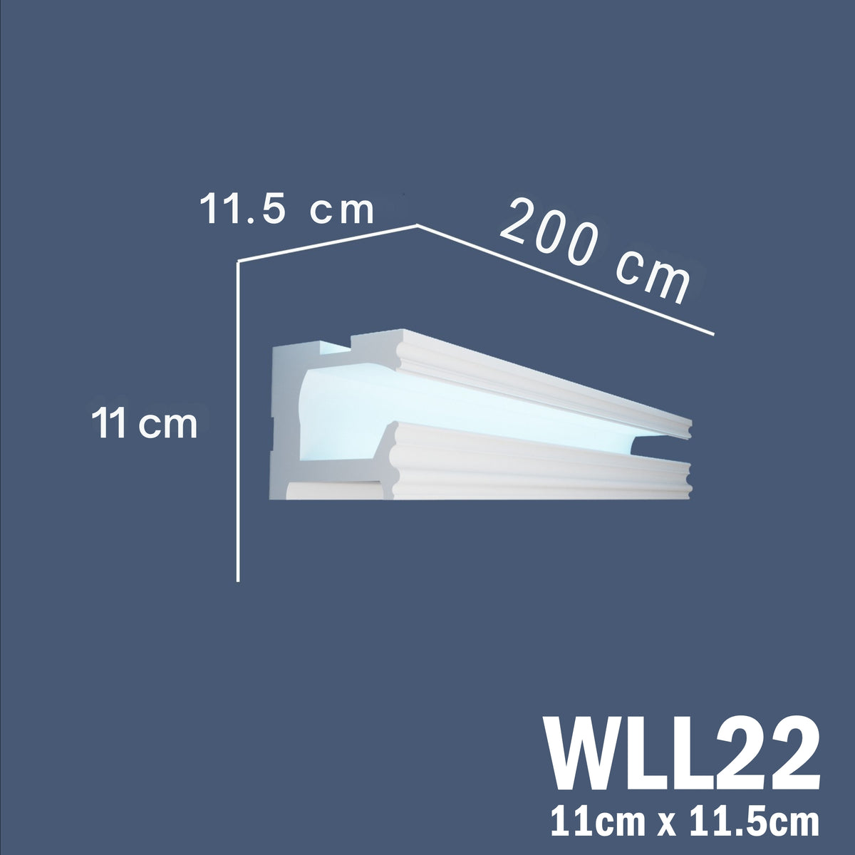LED Coving for Ceilings Cornice XPS Extruded Polystyrene WLL22