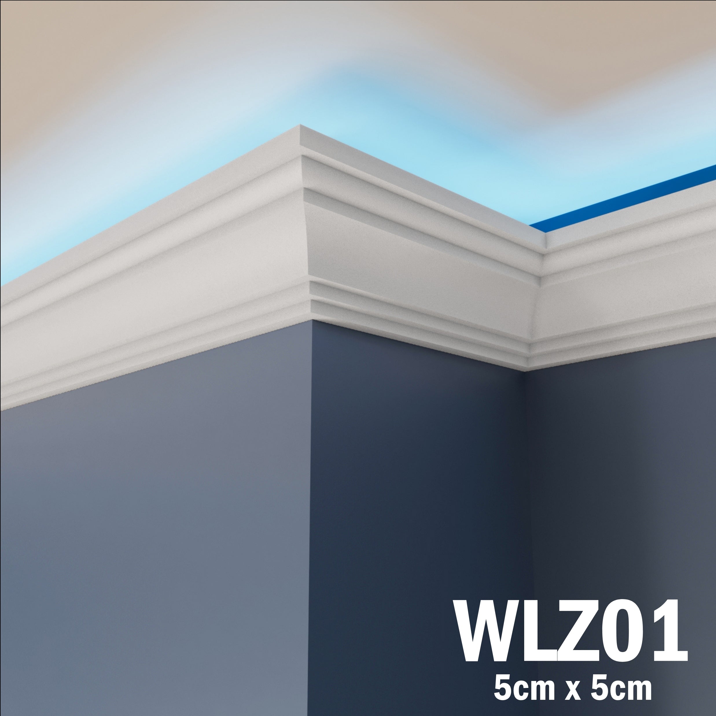WLZ01 Series XPS Coving for Ceilings Cornice, Lightweight  Paintable