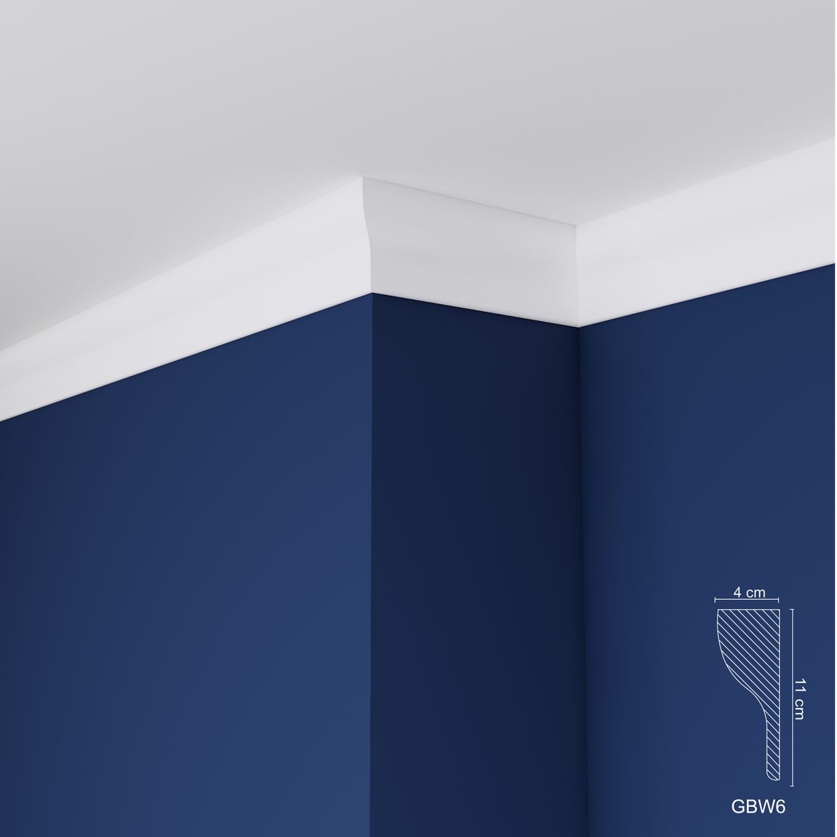 Extruded Polystyrene Coving for Ceilings, Cornice 4x11cm GBW06