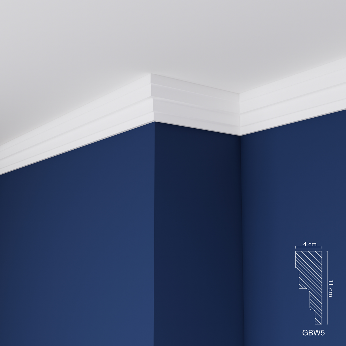 Extruded Polystyrene Coving for Ceilings, Cornice 4x11cm GBW05