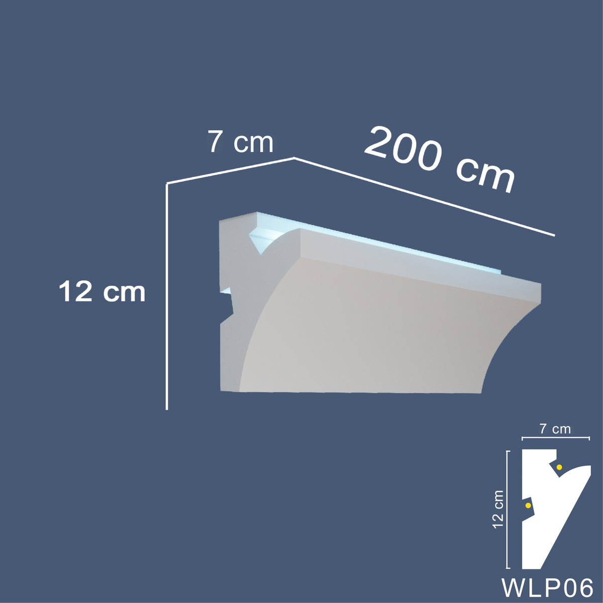 LED Coving for Ceilings Cornice XPS Extruded Polystyrene WLP06