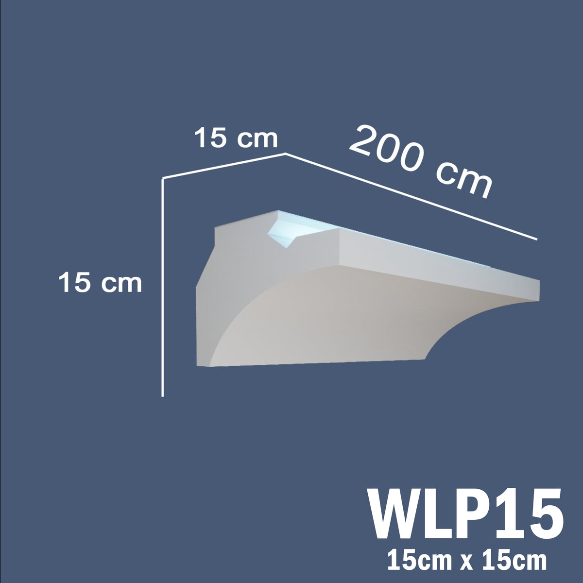 LED Coving for Ceilings Cornice XPS Extruded Polystyrene WLP15