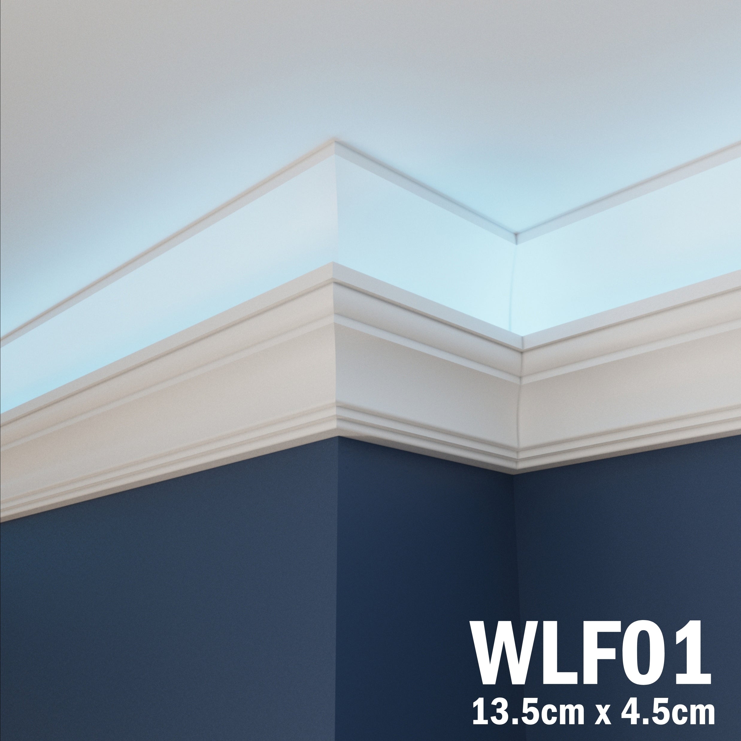 WLF01 Series XPS Cornice Coving – Decorative Coving Moulding for Ceilings, Lightweight Paintable Ceiling Coving Trim, Easy DIY Installation, Durable and Moisture Resistant