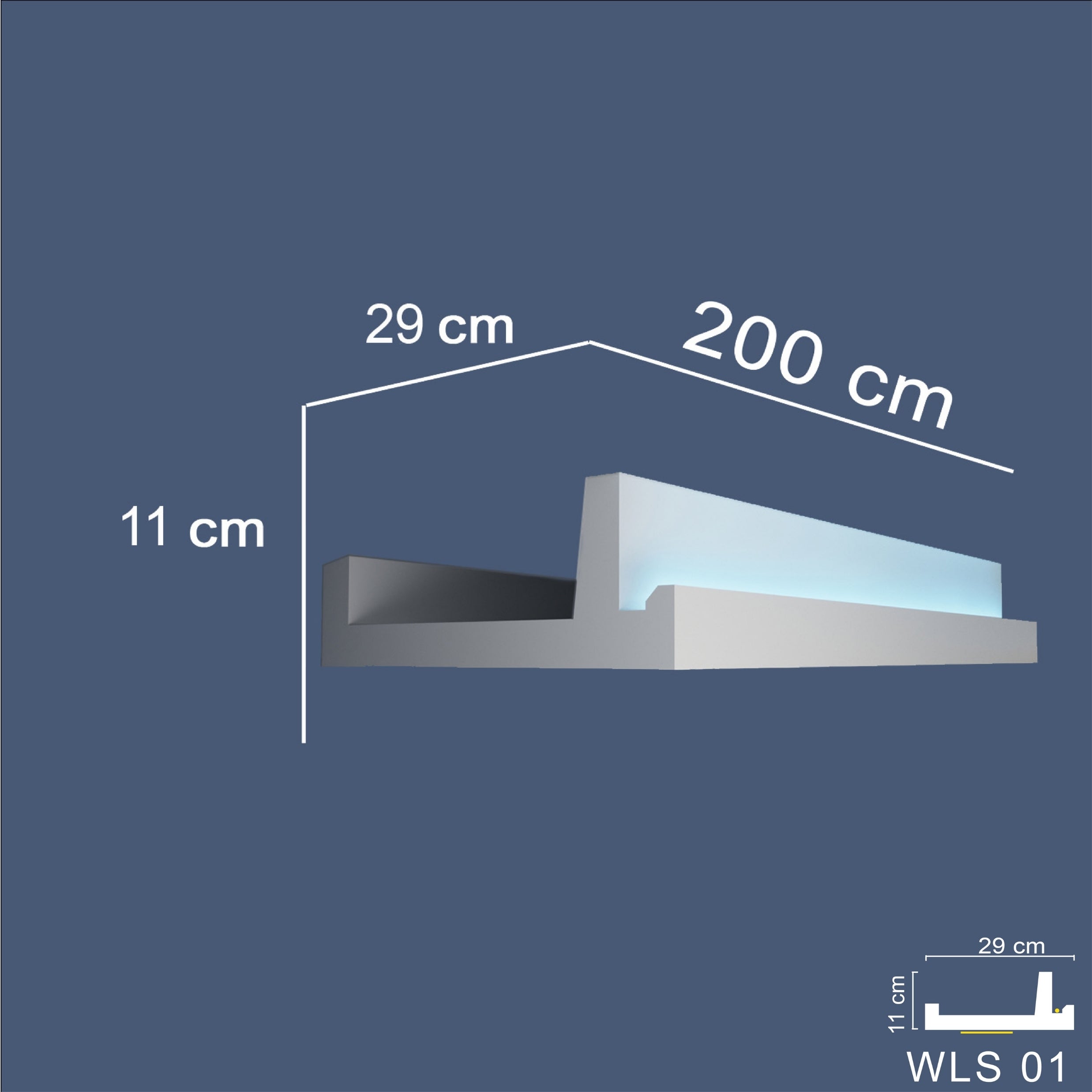 WLS01 Series XPS Cornice Coving – Decorative Coving Moulding for Ceilings, Lightweight Paintable Ceiling Coving Trim, Easy DIY Installation, Durable and Moisture Resistant