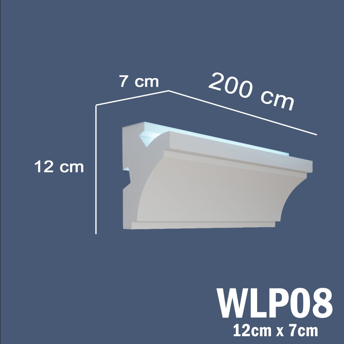 LED Coving for Ceilings Cornice XPS Extruded Polystyrene WLP08