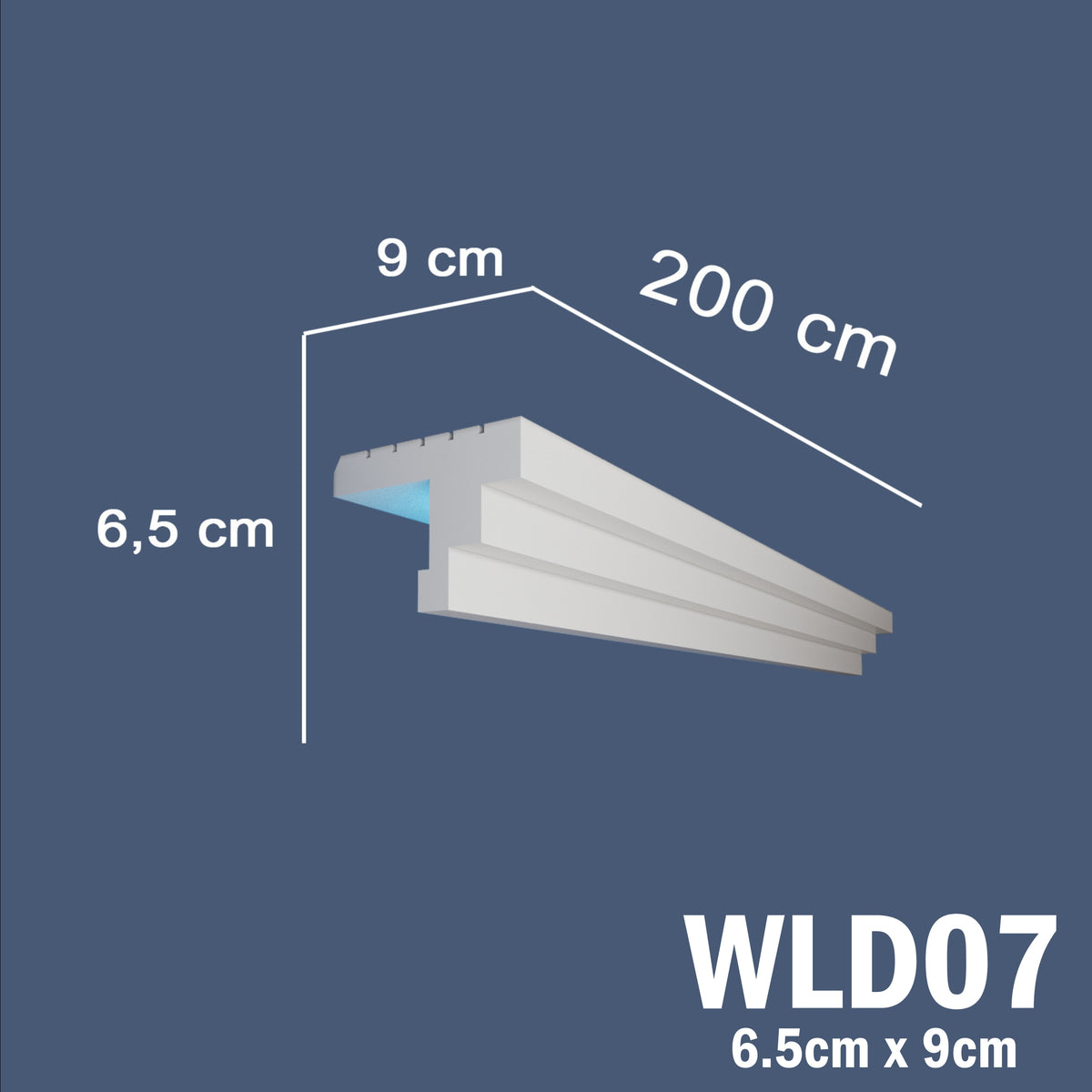 LED Coving for Ceilings Cornice XPS Extruded Polystyrene WLD07