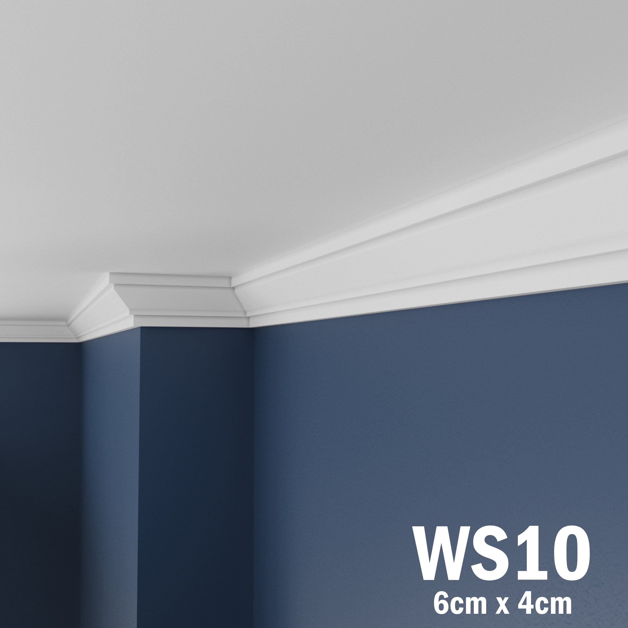 WS10 Series XPS Cornice Coving – Decorative Coving Moulding for Ceilings, Lightweight Paintable Ceiling Coving Trim, Easy DIY Installation, Durable and Moisture Resistant
