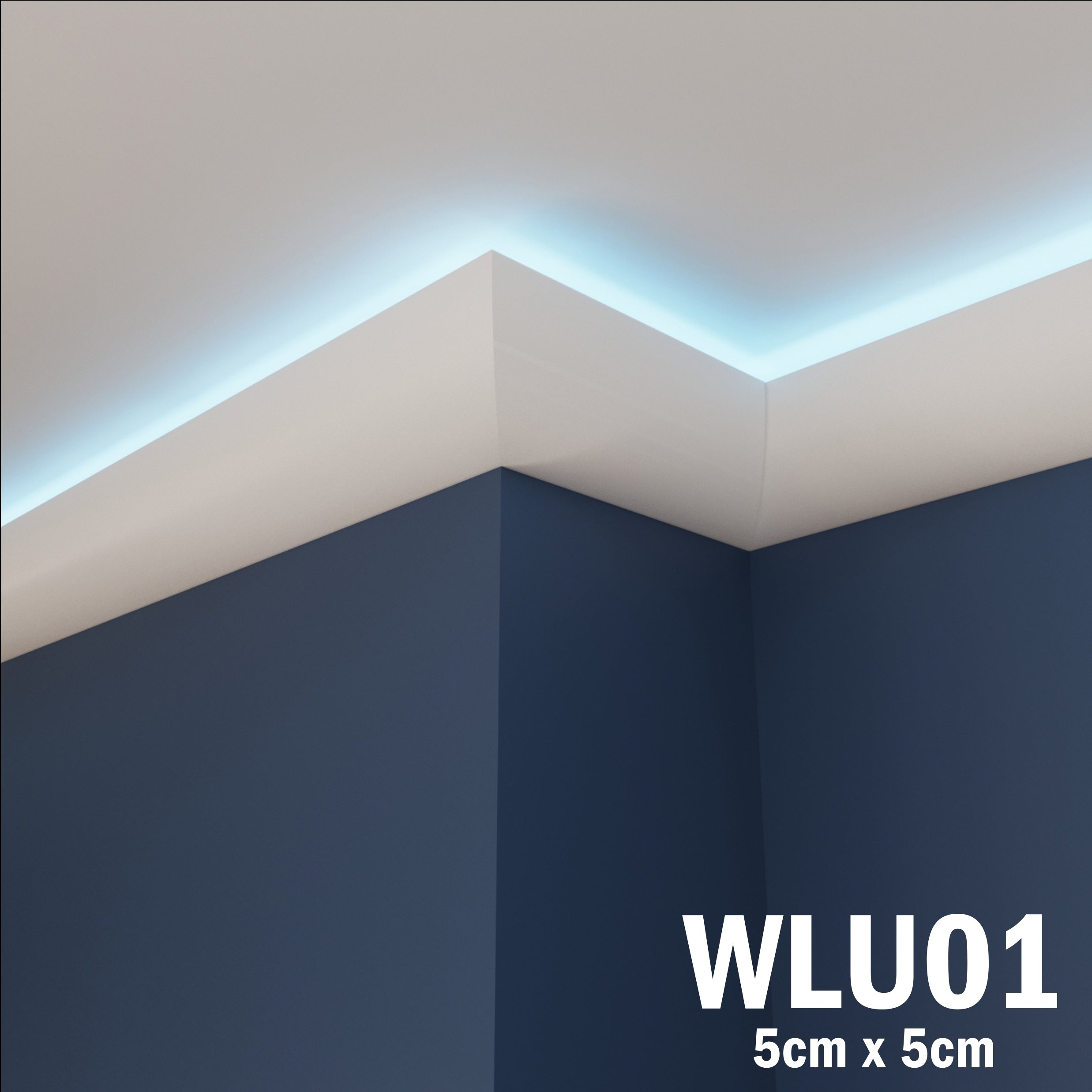 WLU01 Series XPS Cornice Coving – Decorative Coving Moulding for Ceilings, Lightweight Paintable Ceiling Coving Trim, Easy DIY Installation, Durable and Moisture Resistant