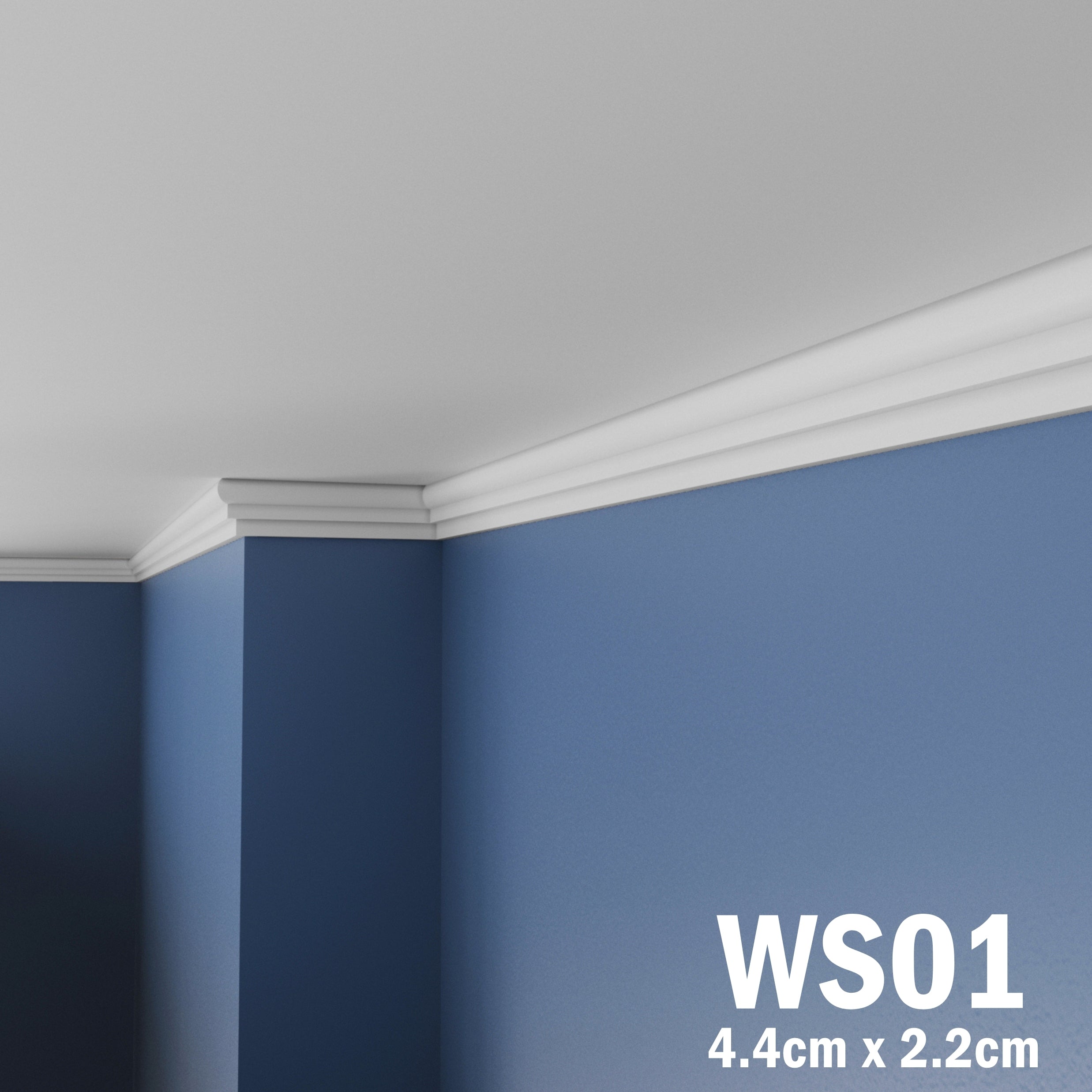WS01 Series XPS Cornice Coving – Decorative Coving Moulding for Ceilings, Lightweight Paintable Ceiling Coving Trim, Easy DIY Installation, Durable and Moisture Resistant