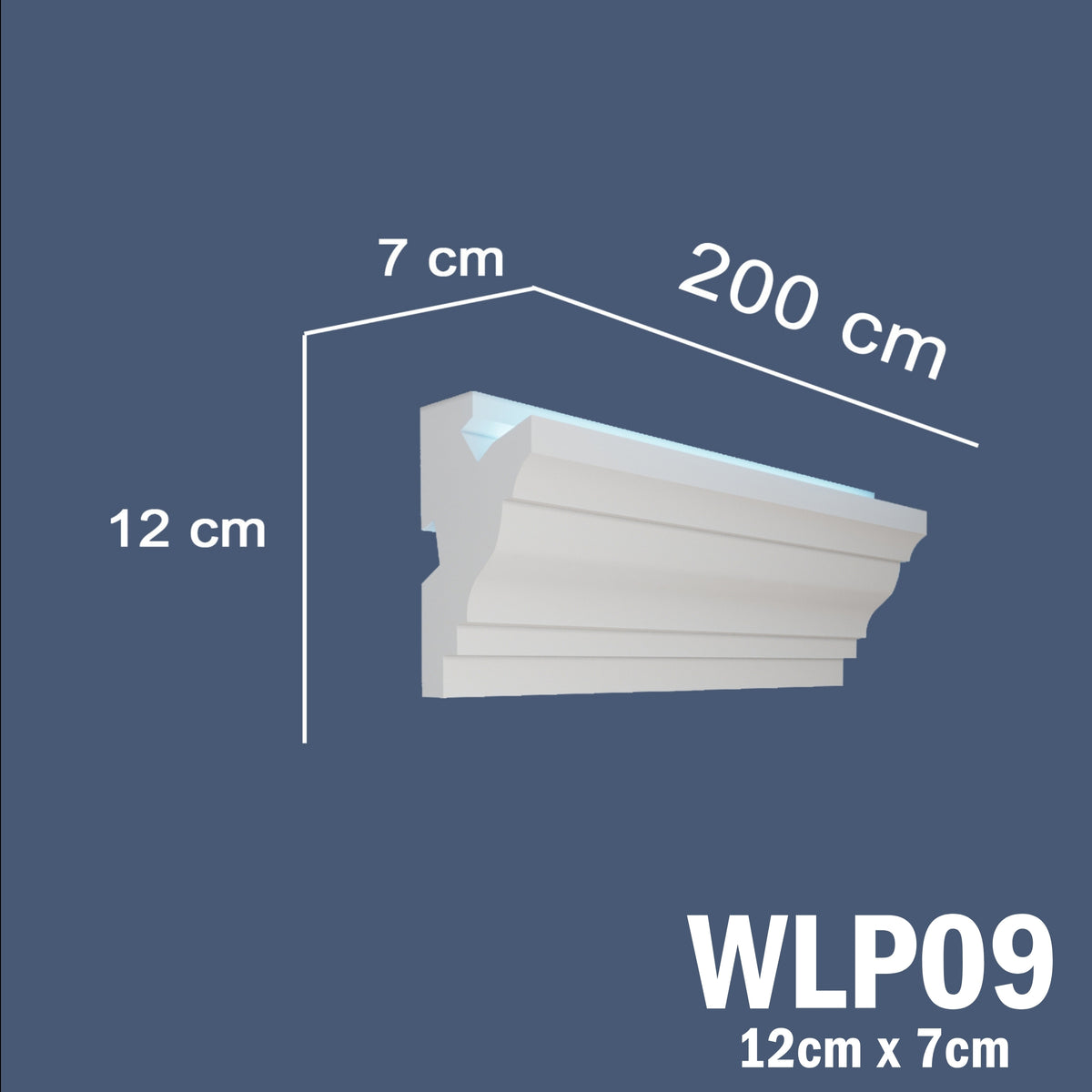 LED Coving for Ceilings Cornice XPS Extruded Polystyrene WLP09