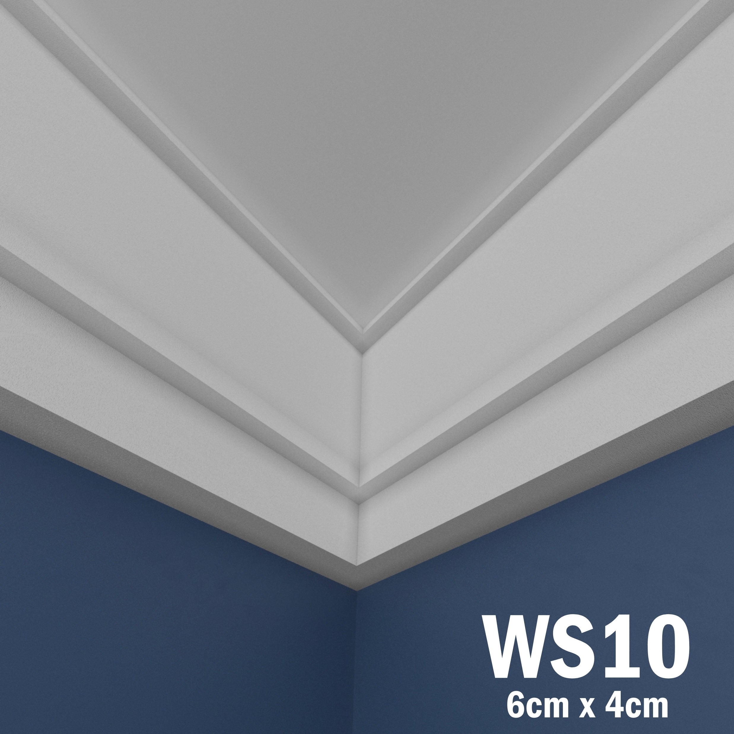 WS10 Series XPS Cornice Coving – Decorative Coving Moulding for Ceilings, Lightweight Paintable Ceiling Coving Trim, Easy DIY Installation, Durable and Moisture Resistant