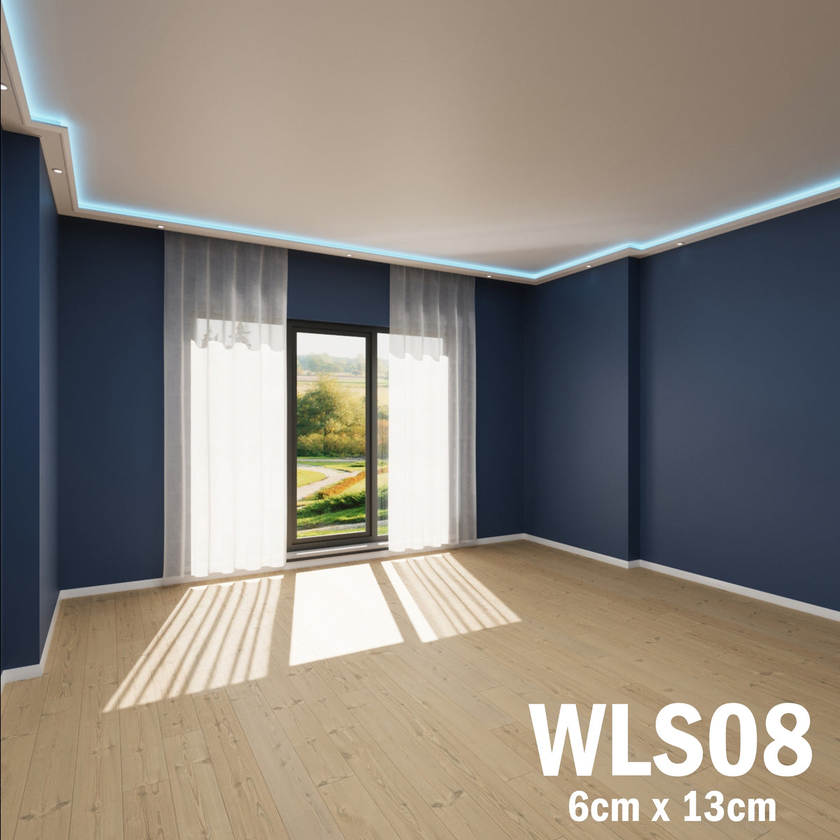 LED Coving for Ceilings Cornice XPS Extruded Polystyrene WLS08