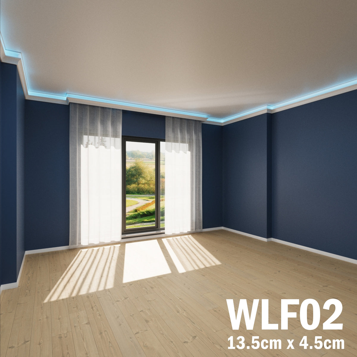 LED Coving for Ceilings Cornice XPS Extruded Polystyrene WLF02