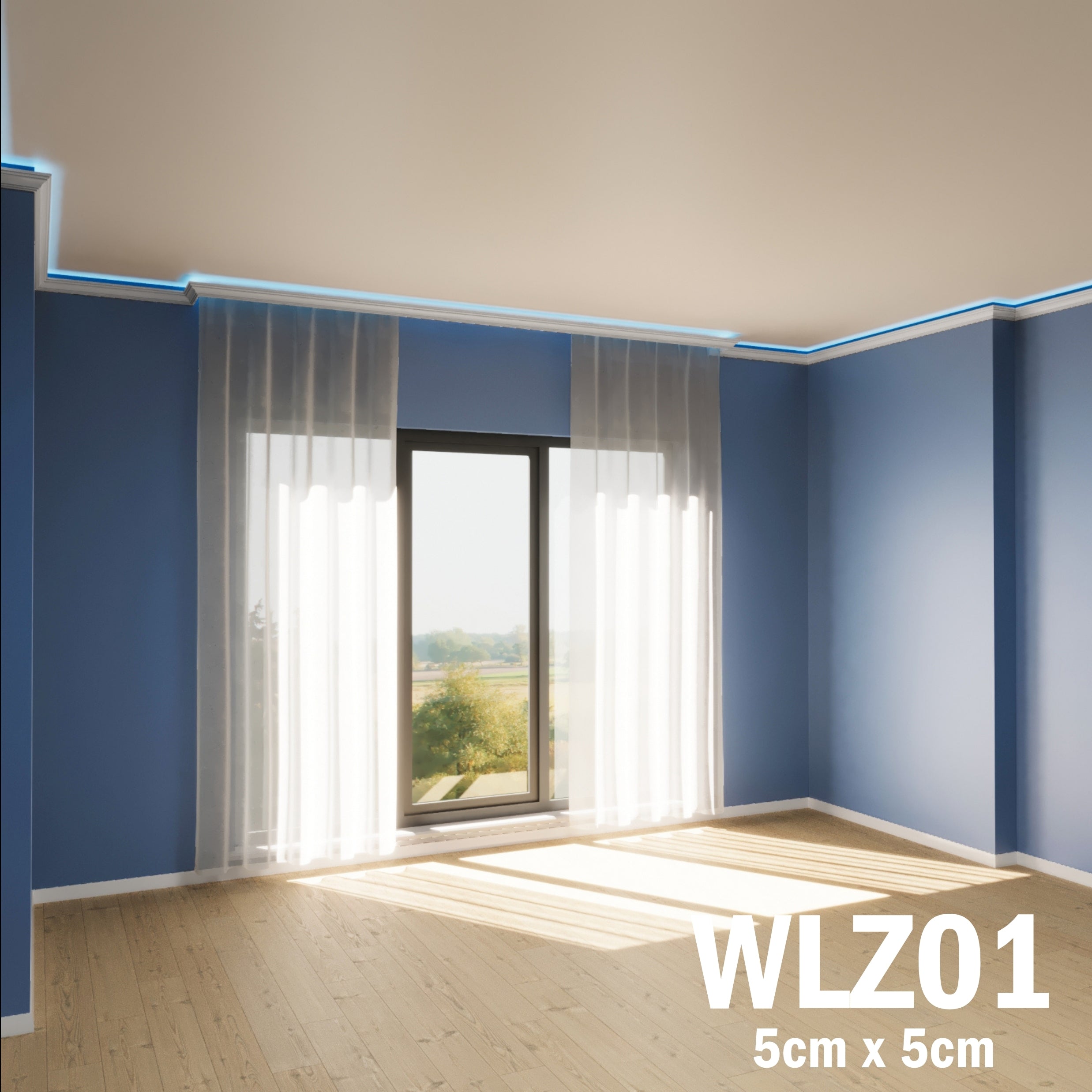 WLZ01 Series XPS Coving for Ceilings Cornice, Lightweight  Paintable