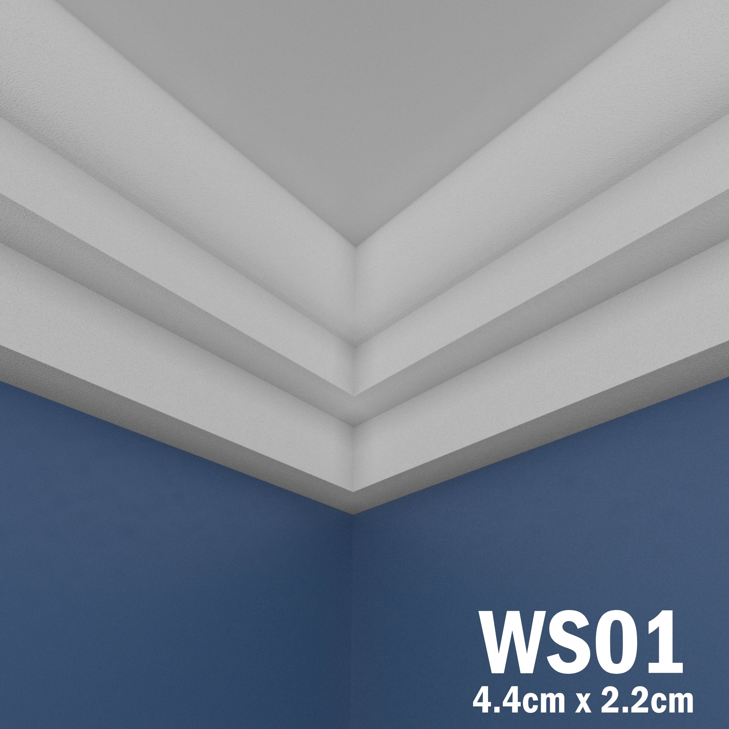 WS01 Series XPS Cornice Coving – Decorative Coving Moulding for Ceilings, Lightweight Paintable Ceiling Coving Trim, Easy DIY Installation, Durable and Moisture Resistant