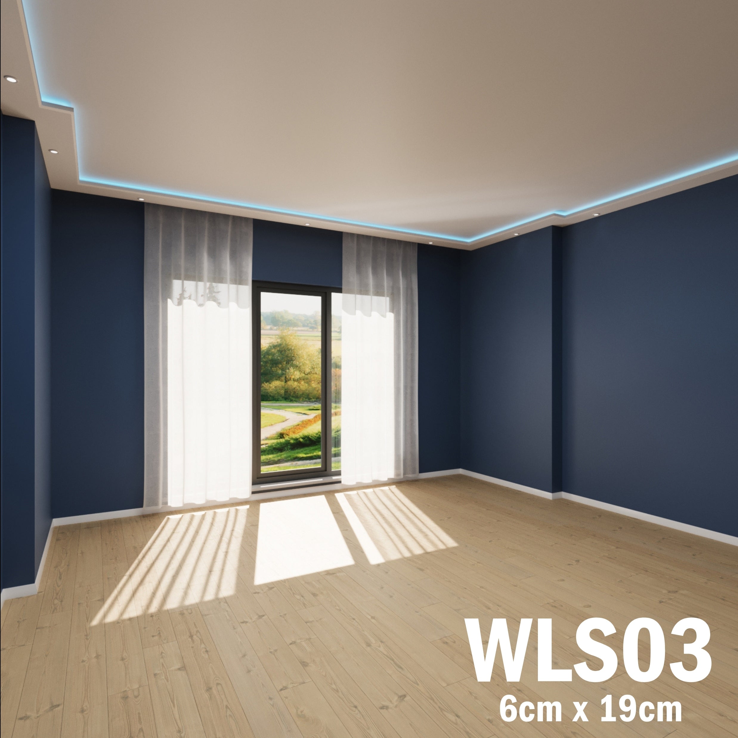 WLS03 Series XPS Cornice Coving – Decorative Coving Moulding for Ceilings, Lightweight Paintable Ceiling Coving Trim, Easy DIY Installation, Durable and Moisture Resistant