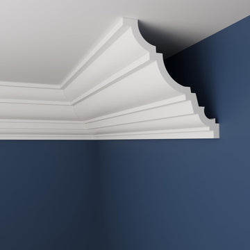 WOLDECOR WW02 Serie Coving for Ceilings, White XPS Cornice, Lightweight Ceiling Coving & Moulding, Paintable Decorative Trim, Easy DIY Installation for Modern Interiors