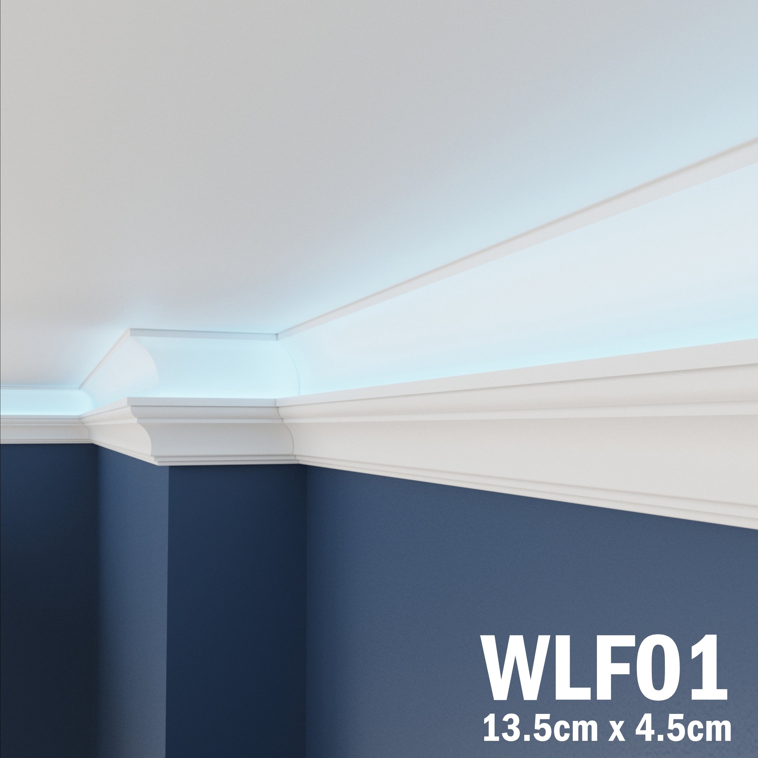 WLF01 Series XPS Cornice Coving – Decorative Coving Moulding for Ceilings, Lightweight Paintable Ceiling Coving Trim, Easy DIY Installation, Durable and Moisture Resistant