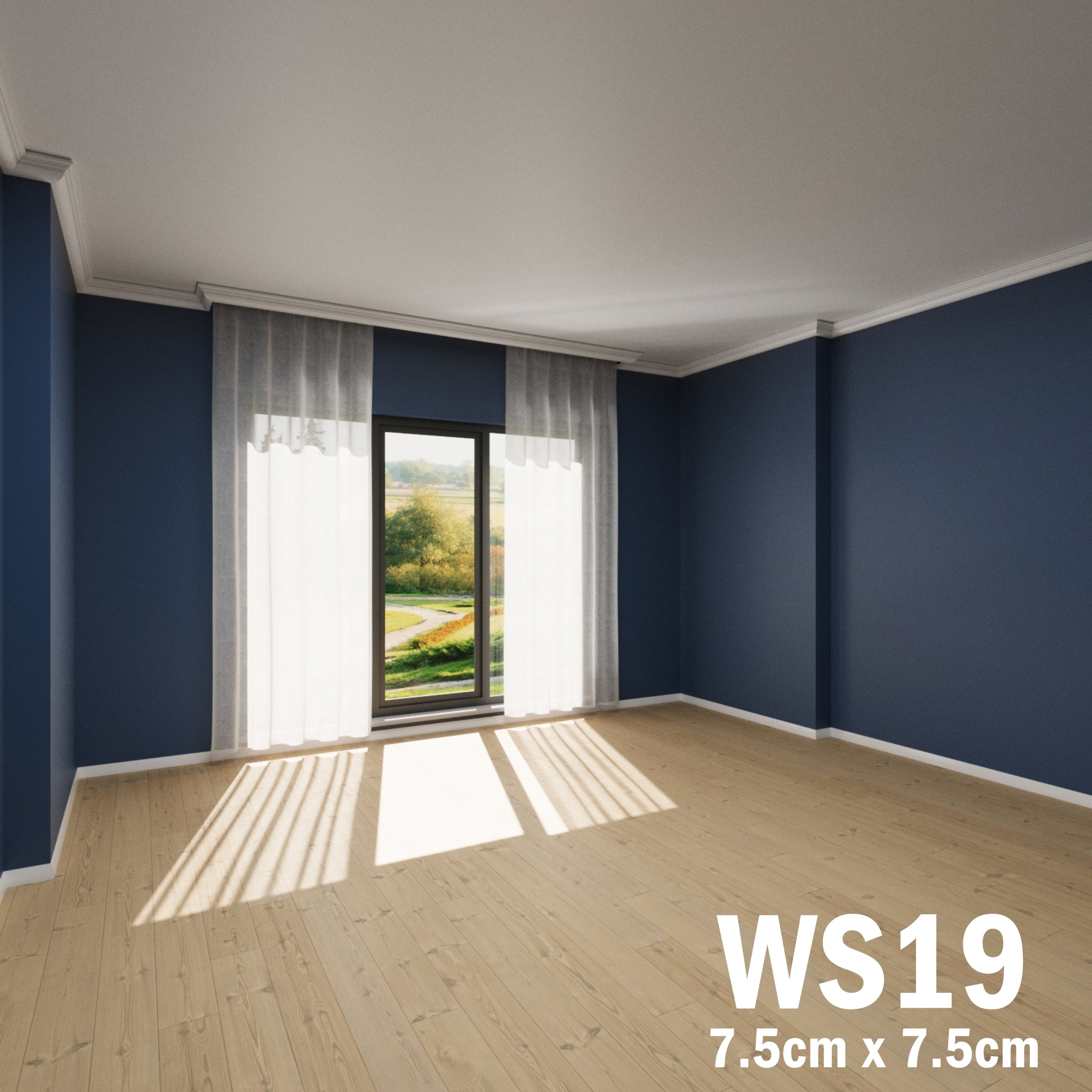 WS19 Series XPS Cornice Coving – Decorative Coving Moulding for Ceilings, Lightweight Paintable Ceiling Coving Trim, Easy DIY Installation, Durable and Moisture Resistant