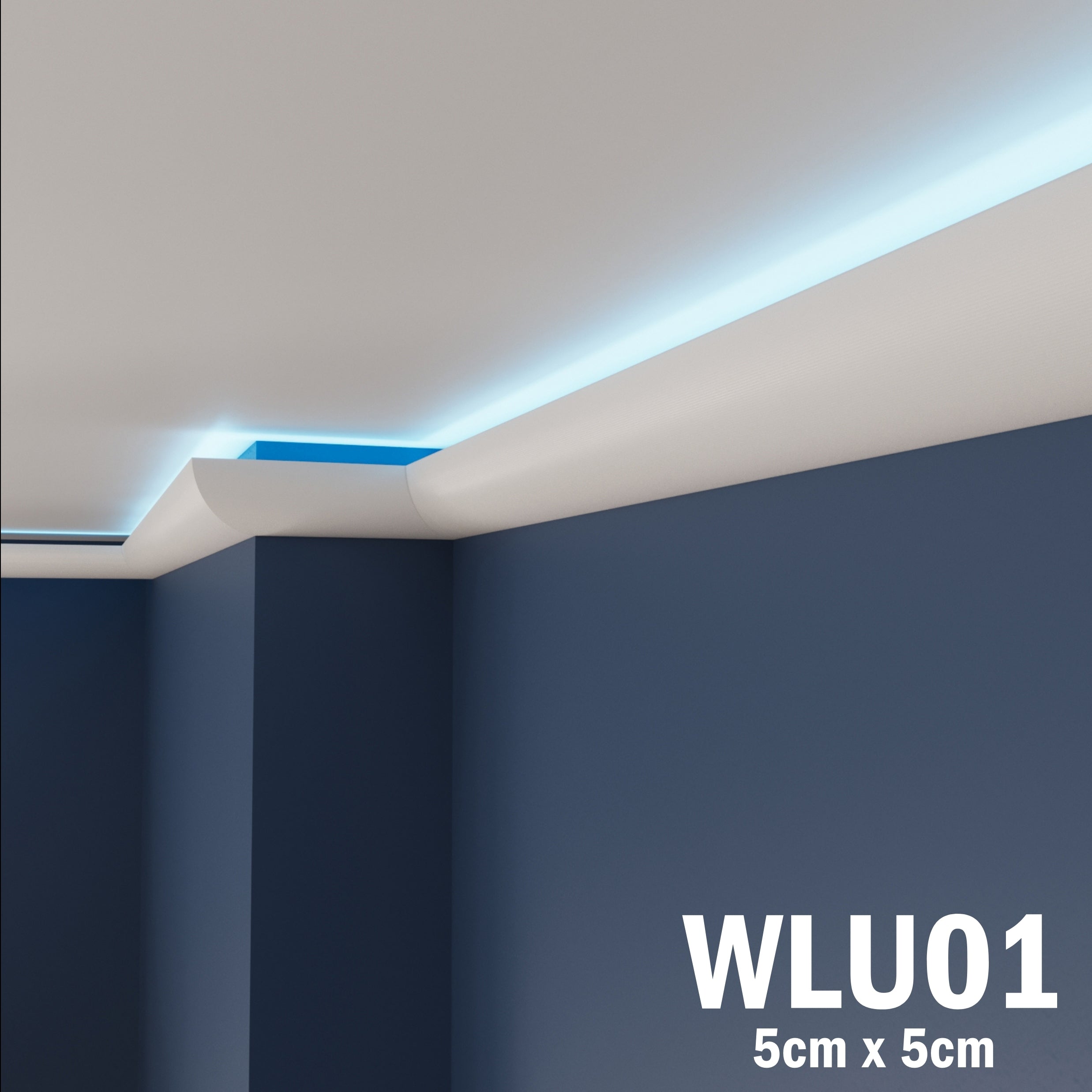 WLU01 Series XPS Cornice Coving – Decorative Coving Moulding for Ceilings, Lightweight Paintable Ceiling Coving Trim, Easy DIY Installation, Durable and Moisture Resistant