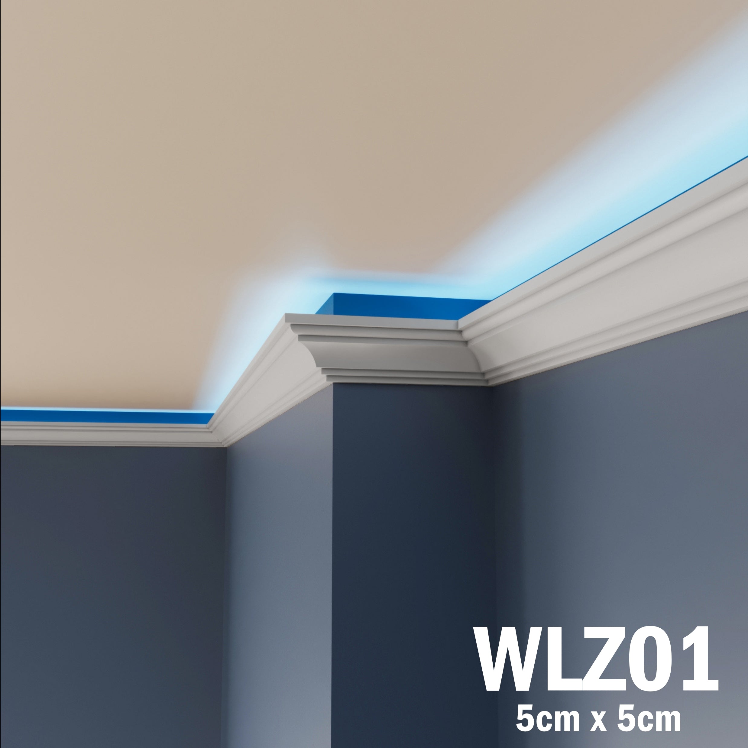 WLZ01 Series XPS Coving for Ceilings Cornice, Lightweight  Paintable
