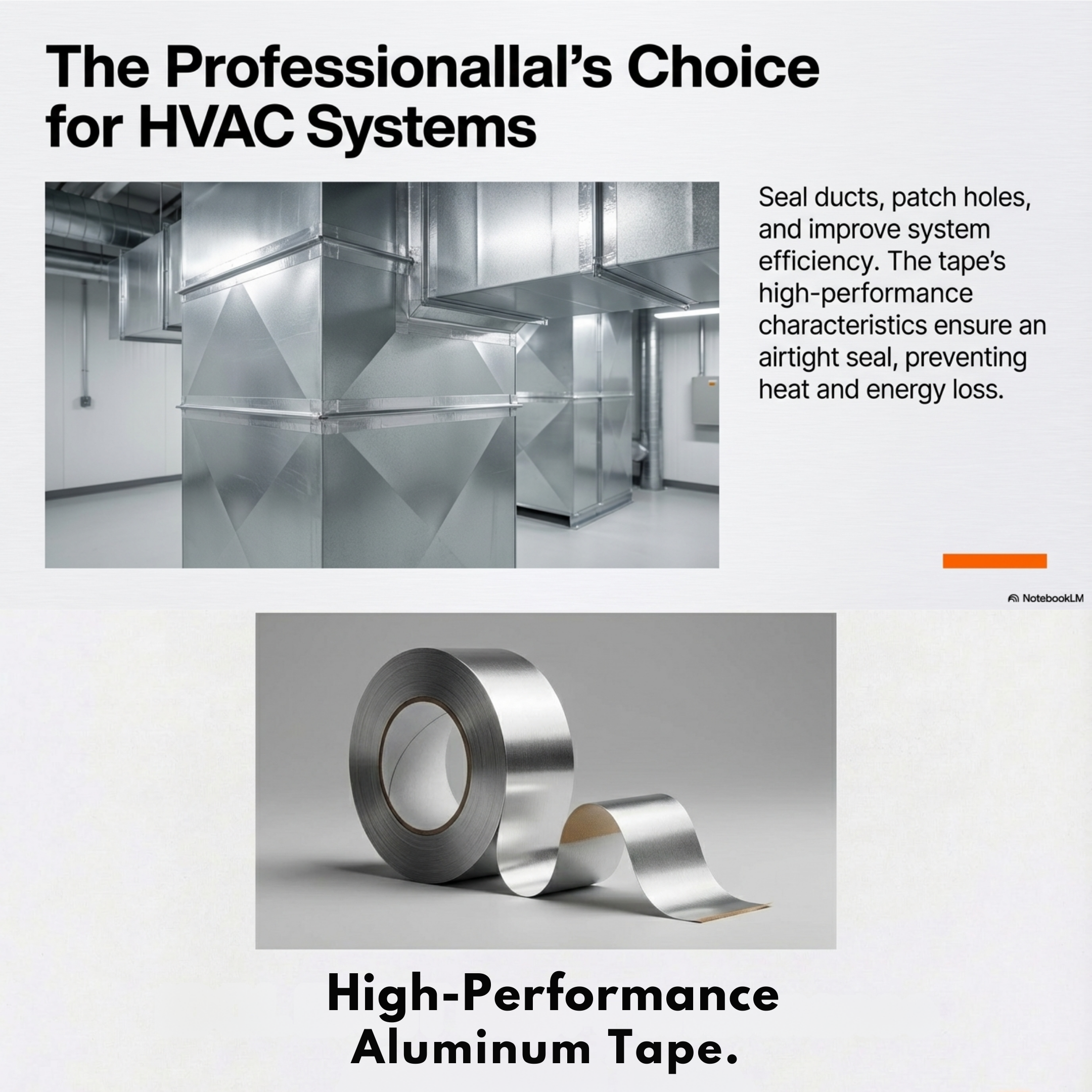 Aluminium Foil Tape (45mm x 20m), Heat Resistant Tape, Highly Adhesive Aluminium Foil Tape, Silver Insulation Tape, Waterproof Aluminium Tape for HVAC, Duct Work, Heating & Ventilation