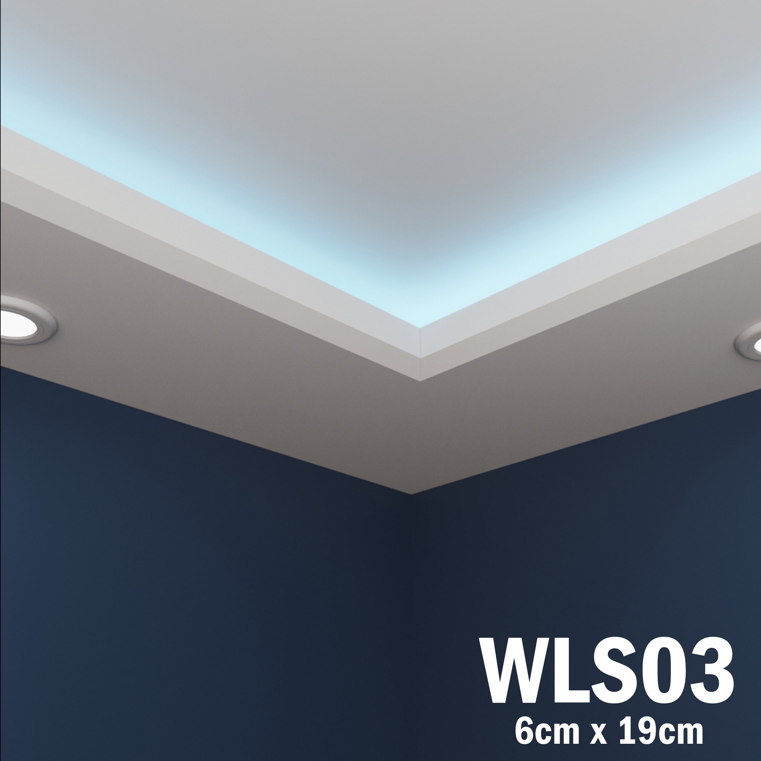WLS03 Series XPS Cornice Coving – Decorative Coving Moulding for Ceilings, Lightweight Paintable Ceiling Coving Trim, Easy DIY Installation, Durable and Moisture Resistant