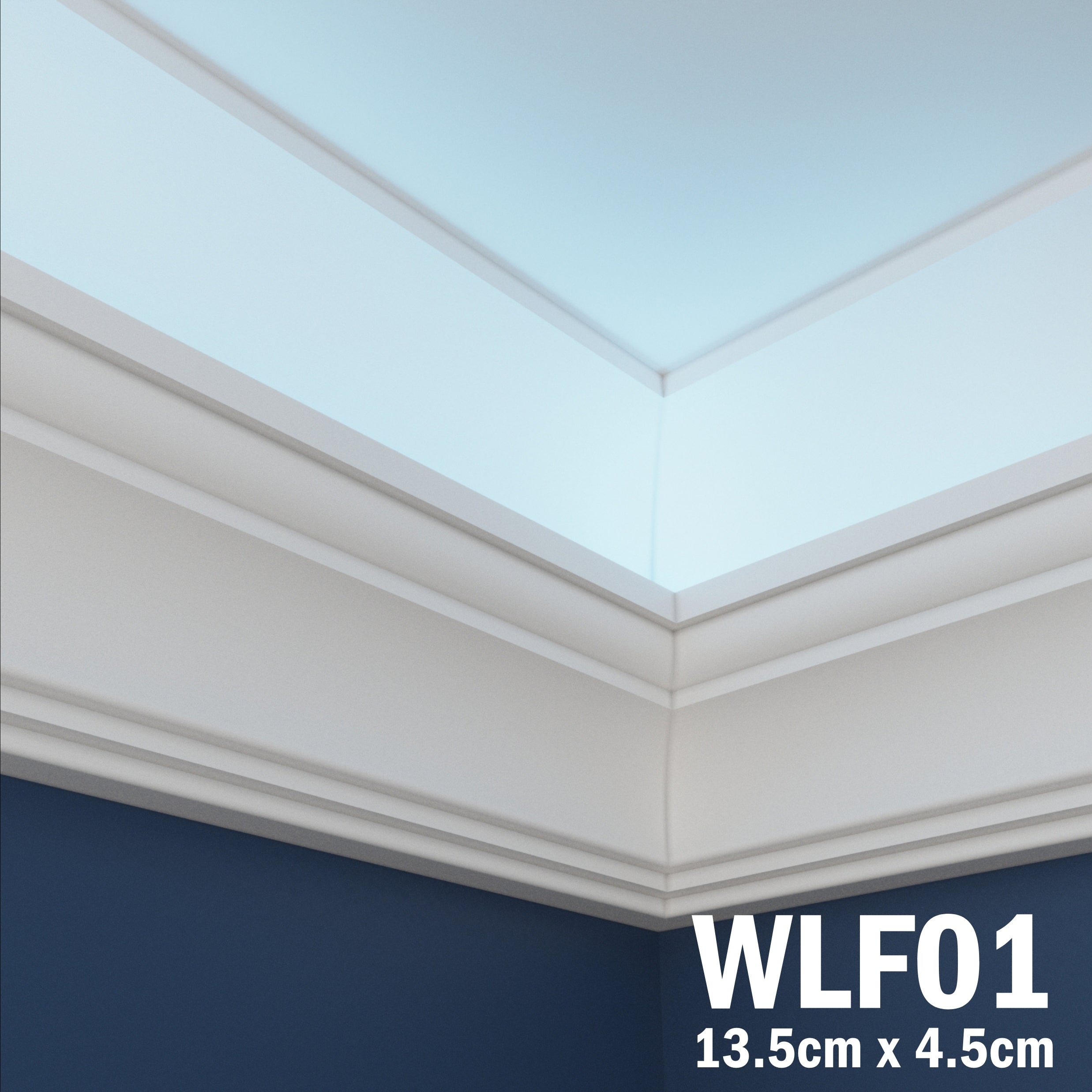 WLF01 Series XPS Cornice Coving – Decorative Coving Moulding for Ceilings, Lightweight Paintable Ceiling Coving Trim, Easy DIY Installation, Durable and Moisture Resistant
