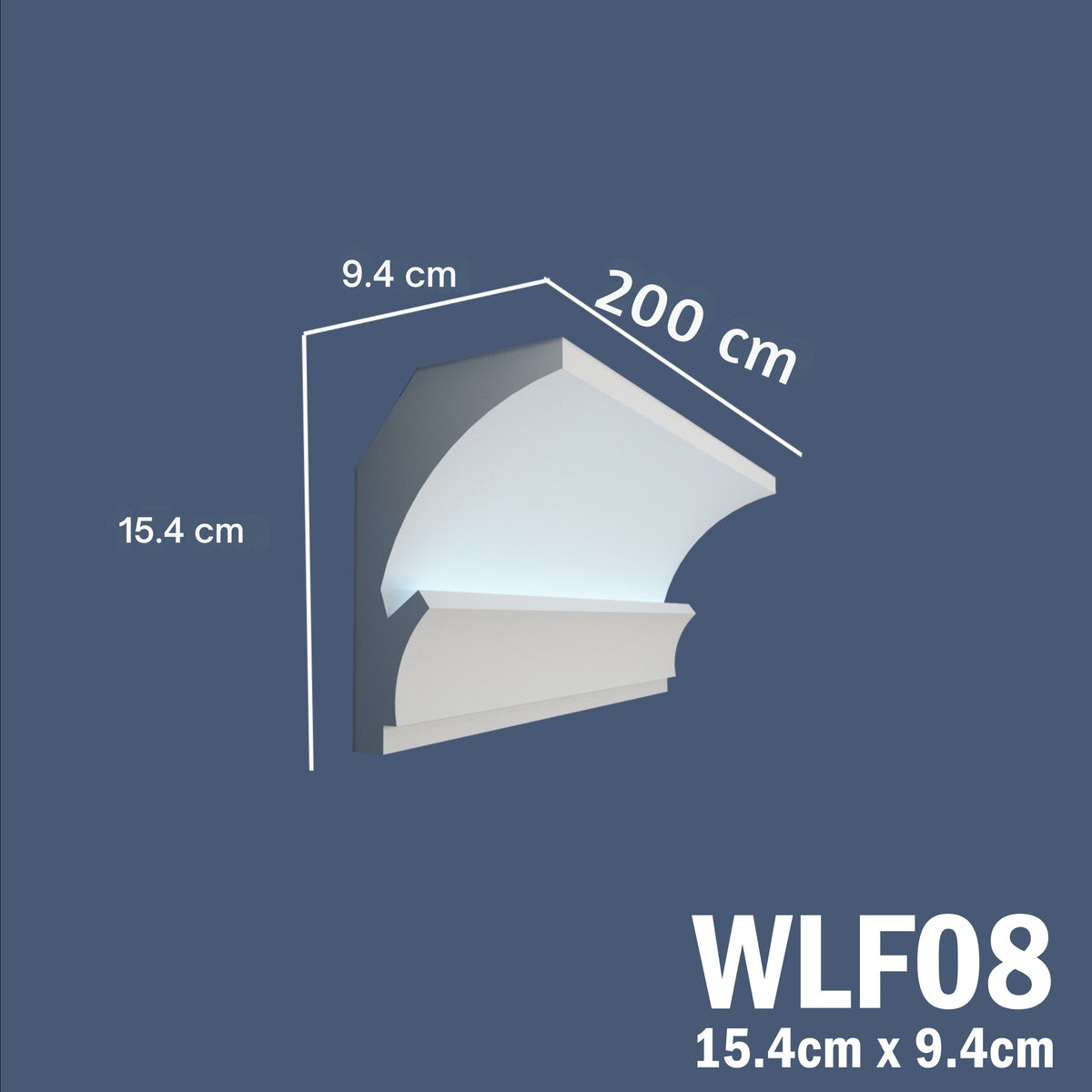 LED Coving for Ceilings Cornice XPS Extruded Polystyrene WLF08