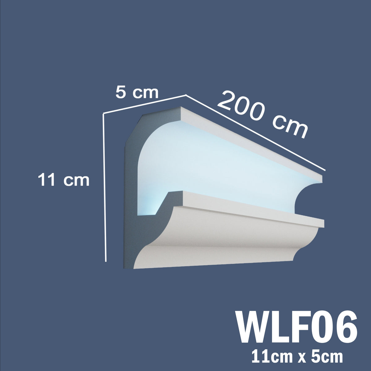LED Coving for Ceilings Cornice XPS Extruded Polystyrene WLF06