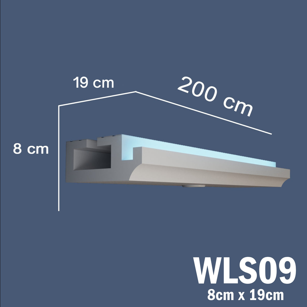 LED Coving for Ceilings Cornice XPS Extruded Polystyrene WLS09