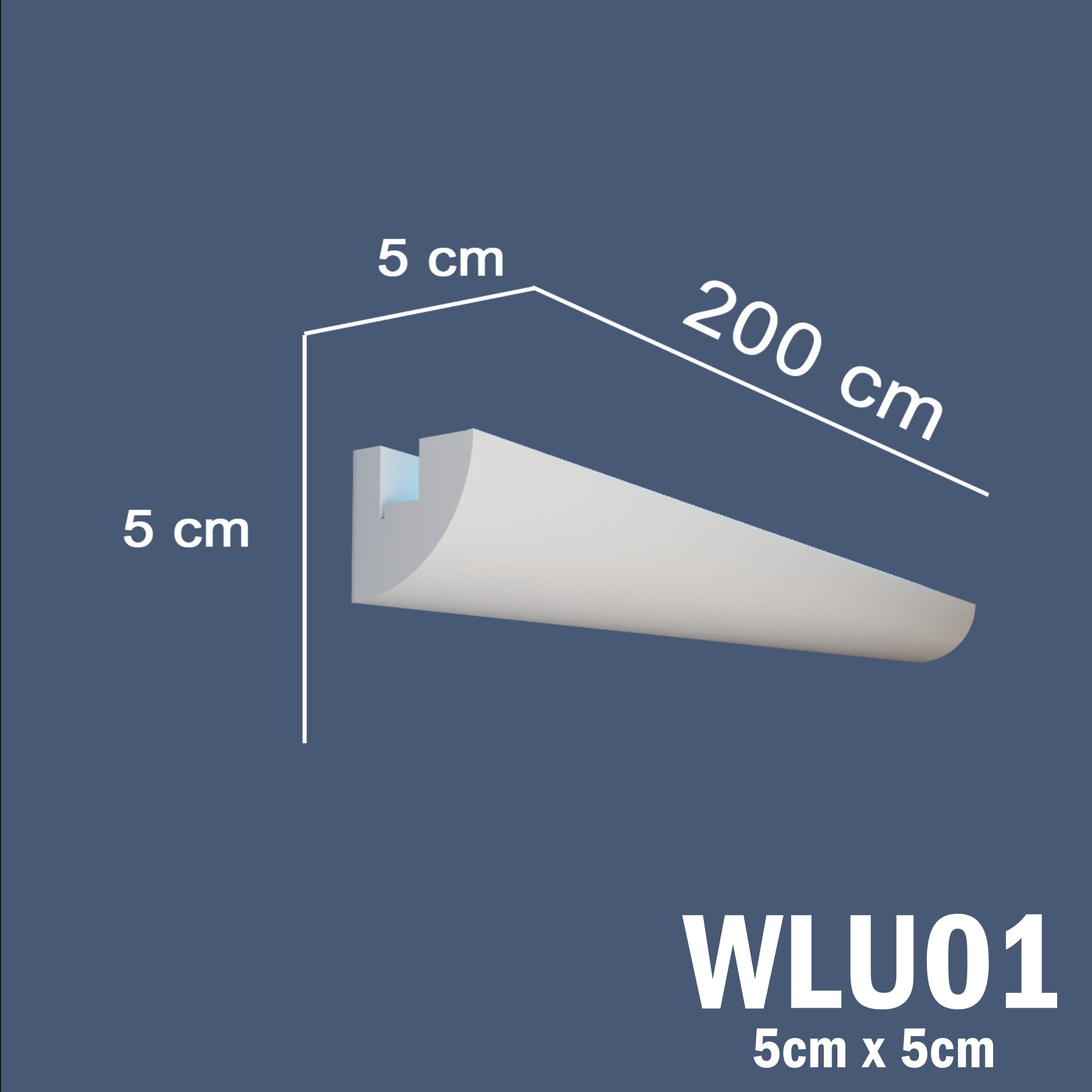 WLU01 Series XPS Cornice Coving – Decorative Coving Moulding for Ceilings, Lightweight Paintable Ceiling Coving Trim, Easy DIY Installation, Durable and Moisture Resistant