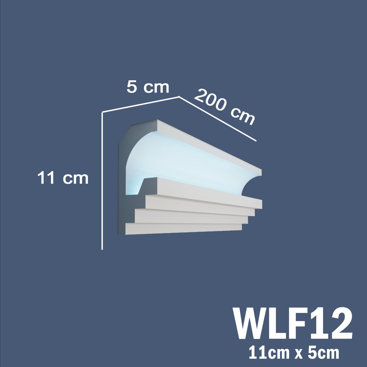 LED Coving for Ceilings Cornice XPS Extruded Polystyrene WLF12