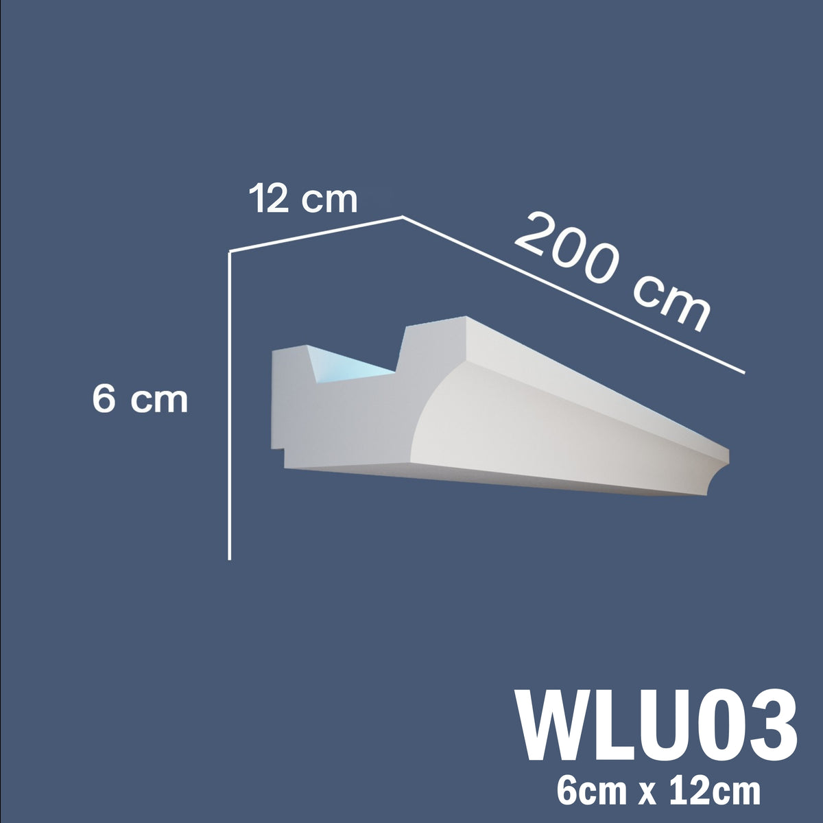 LED Coving for Ceilings Cornice XPS Extruded Polystyrene WLU03