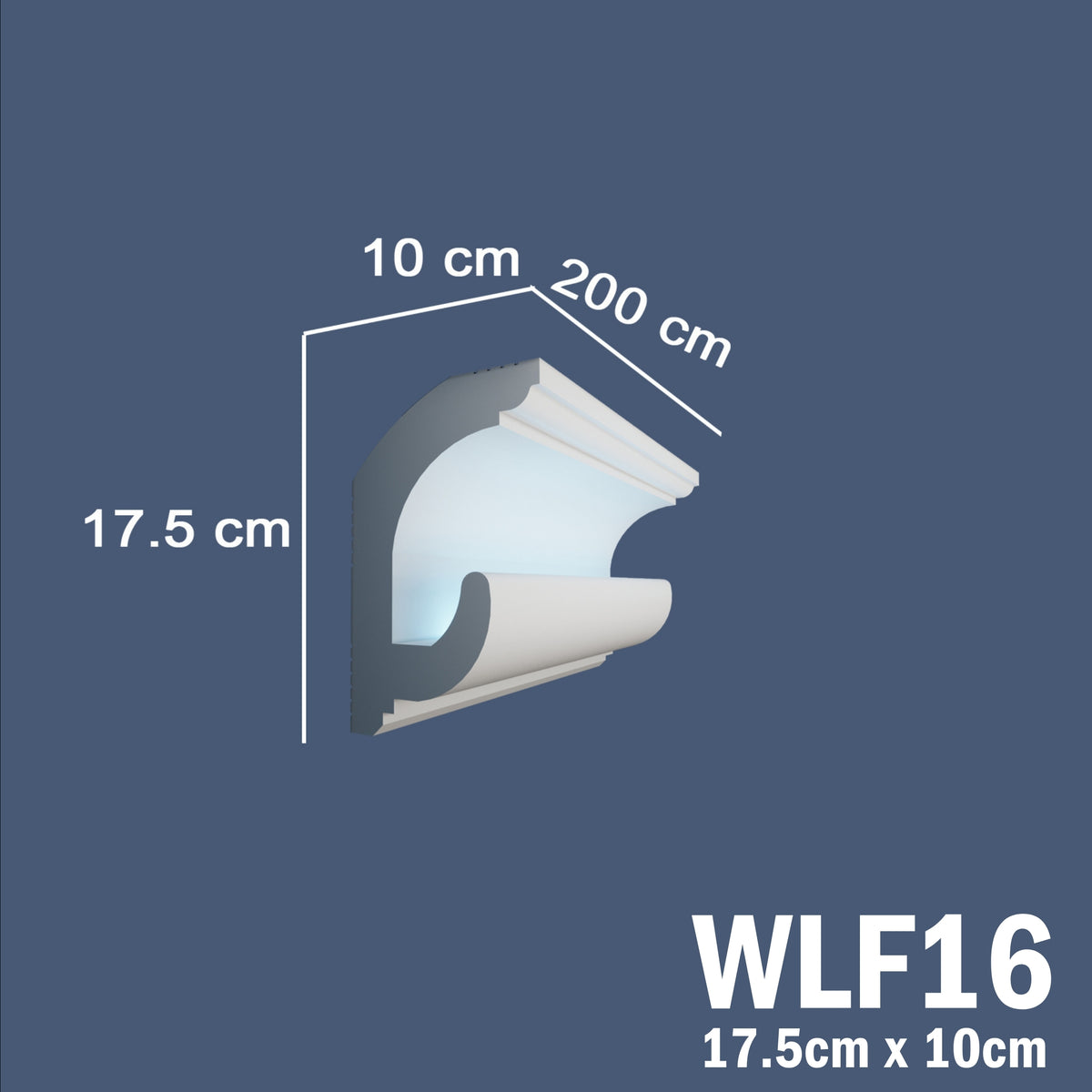 LED Coving for Ceilings Cornice XPS Extruded Polystyrene WLF16