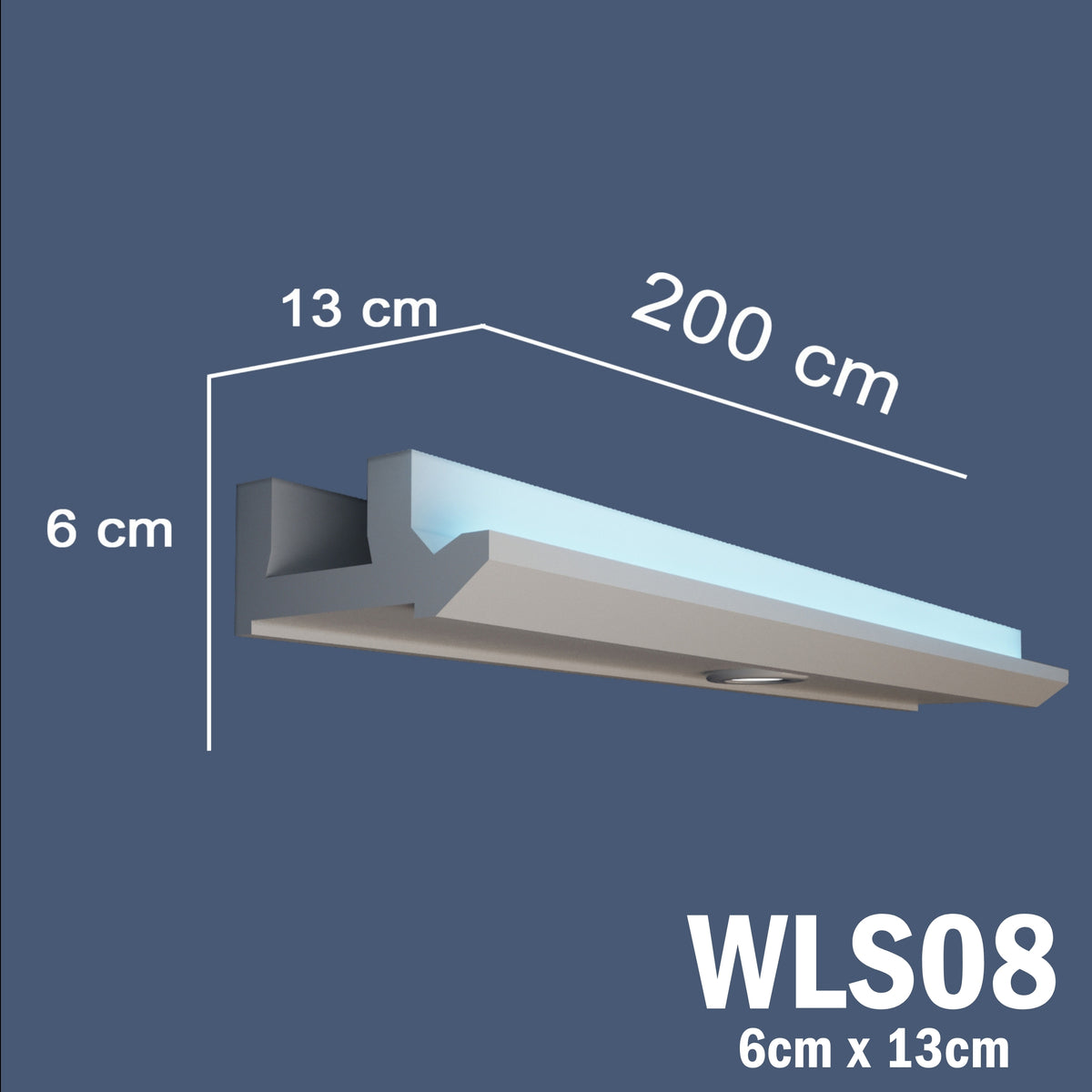 LED Coving for Ceilings Cornice XPS Extruded Polystyrene WLS08