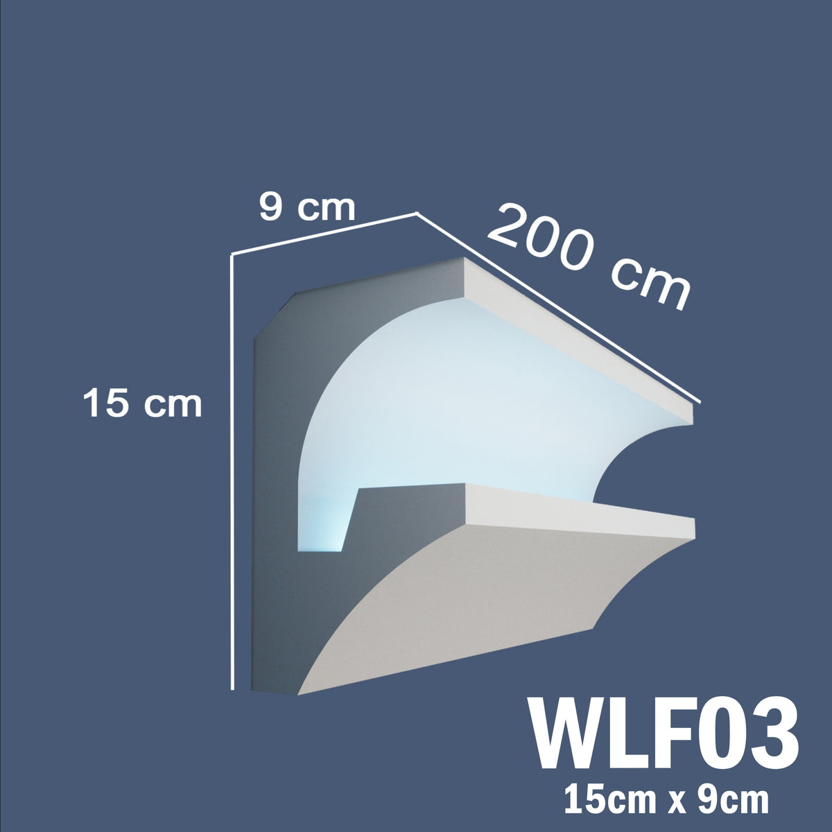 LED Coving for Ceilings Cornice XPS Extruded Polystyrene WLF03