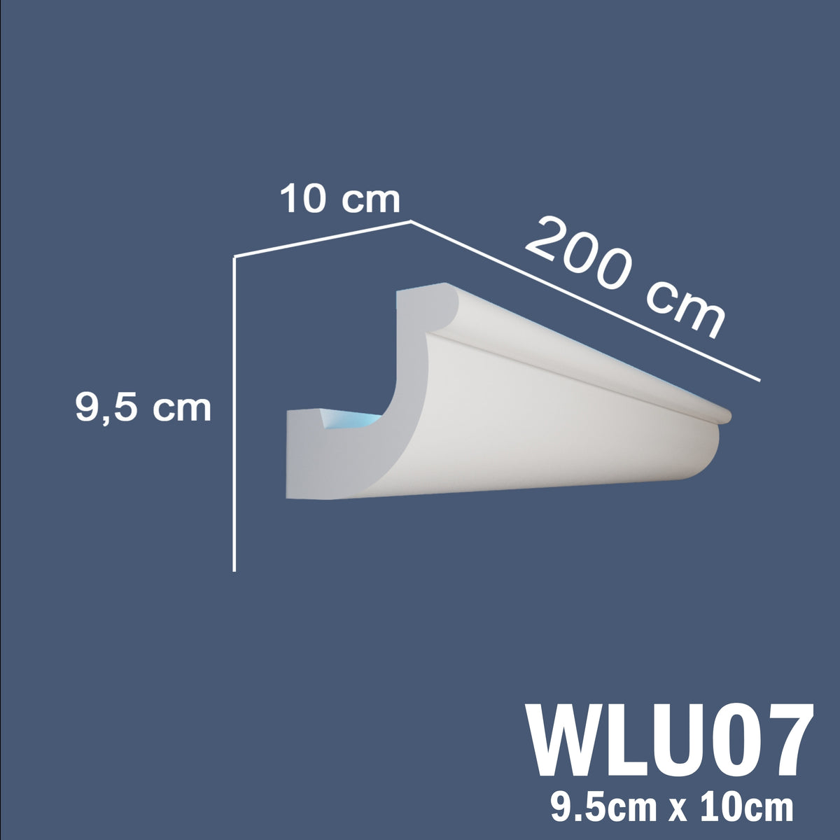 LED Coving for Ceilings Cornice XPS Extruded Polystyrene WLU07