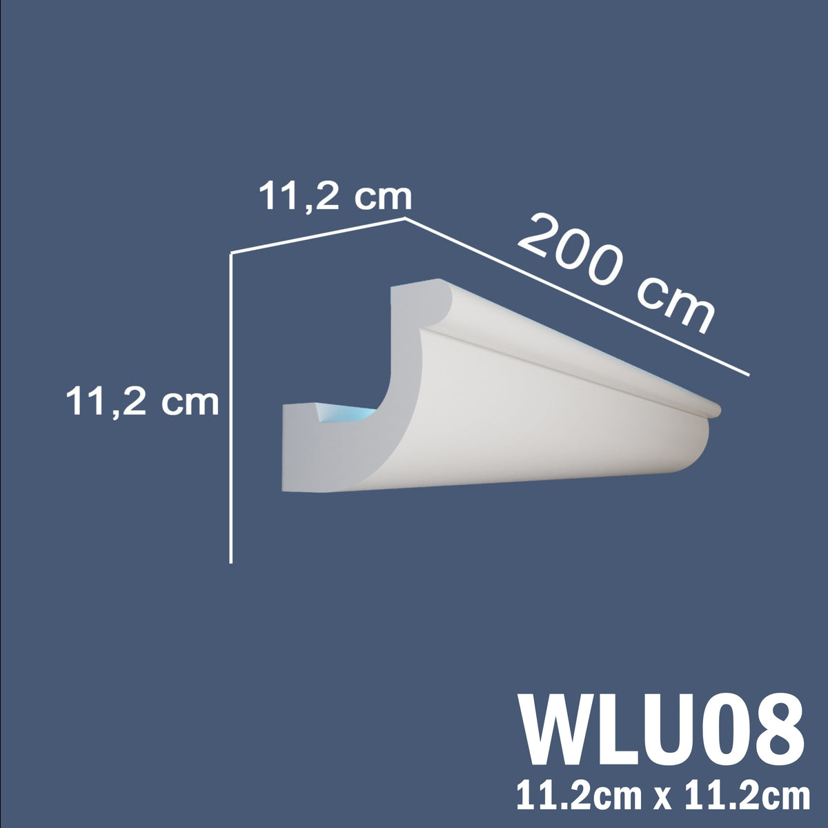LED Coving for Ceilings Cornice XPS Extruded Polystyrene WLU08