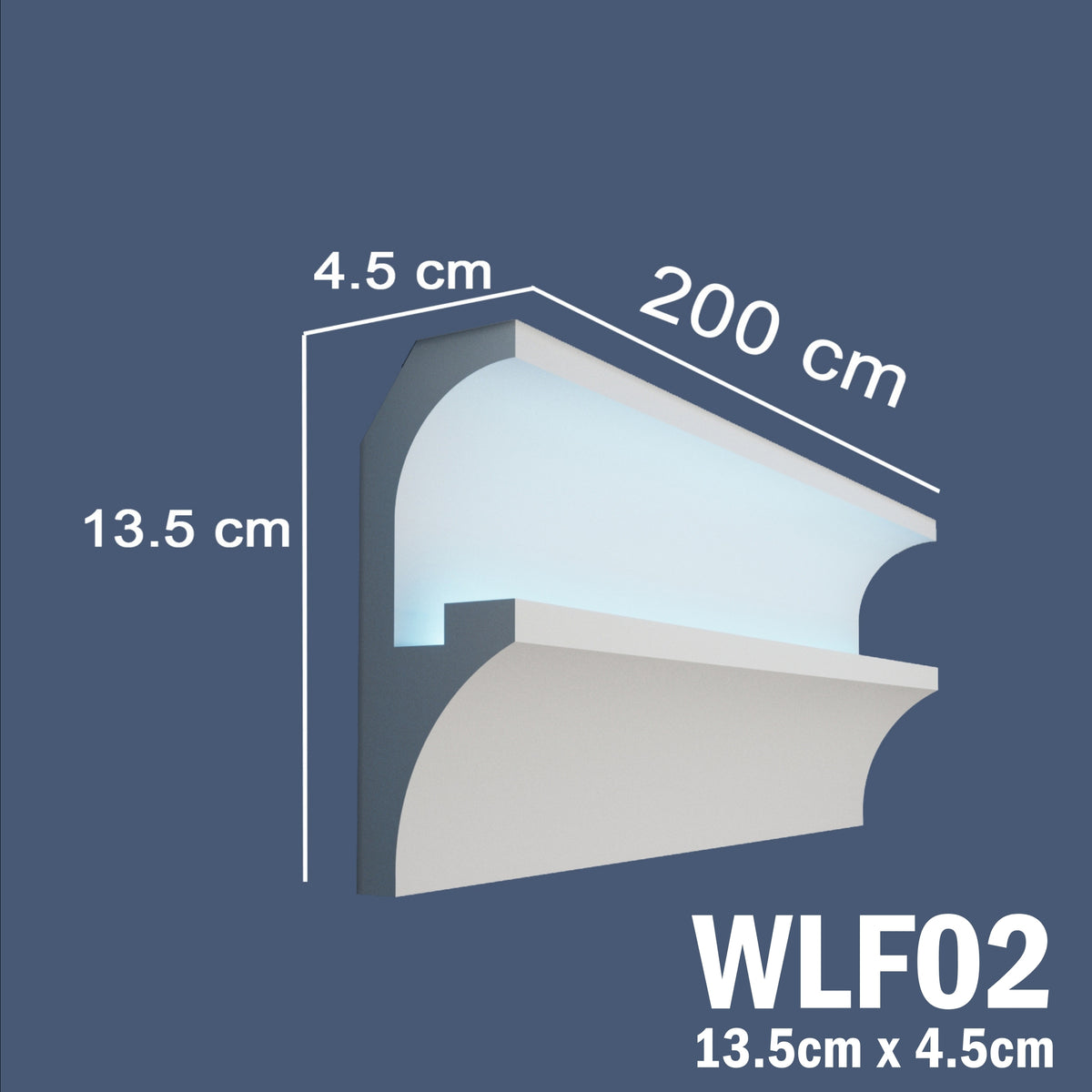 LED Coving for Ceilings Cornice XPS Extruded Polystyrene WLF02