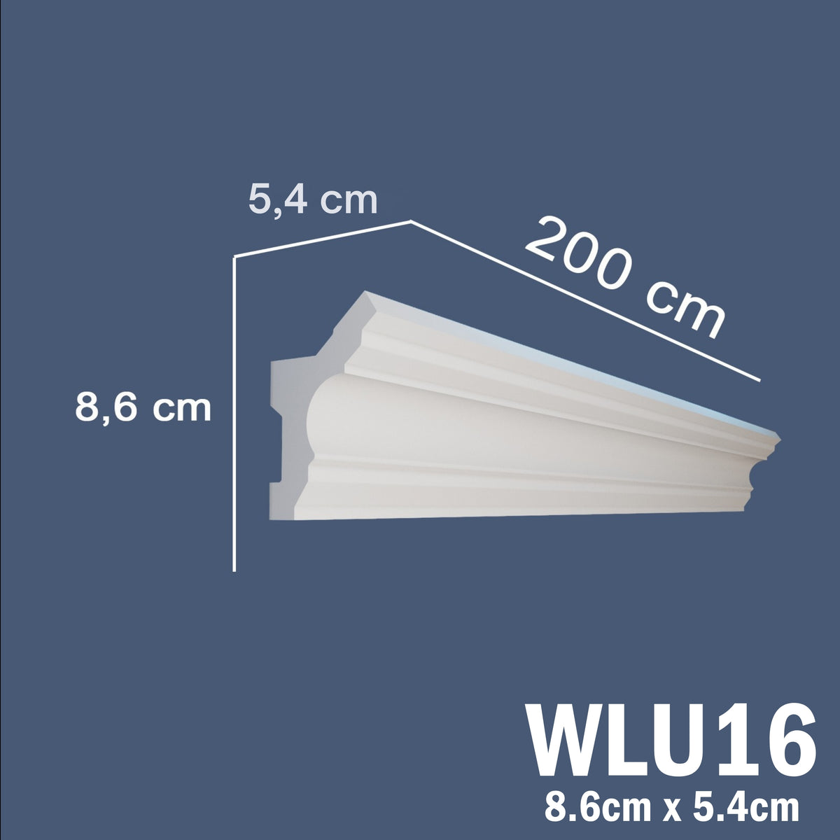 LED Coving for Ceilings Cornice XPS Extruded Polystyrene WLU16