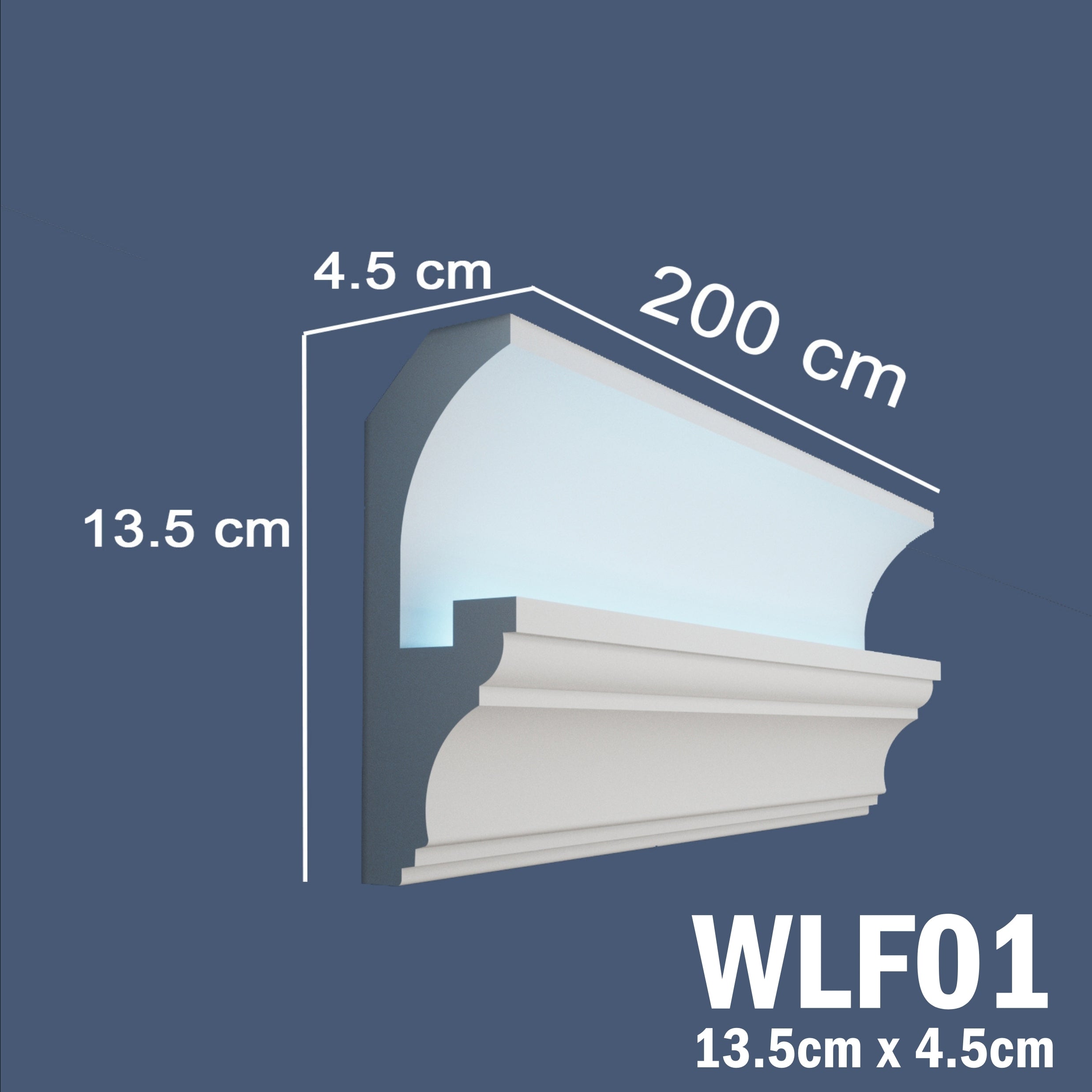 WLF01 Series XPS Cornice Coving – Decorative Coving Moulding for Ceilings, Lightweight Paintable Ceiling Coving Trim, Easy DIY Installation, Durable and Moisture Resistant