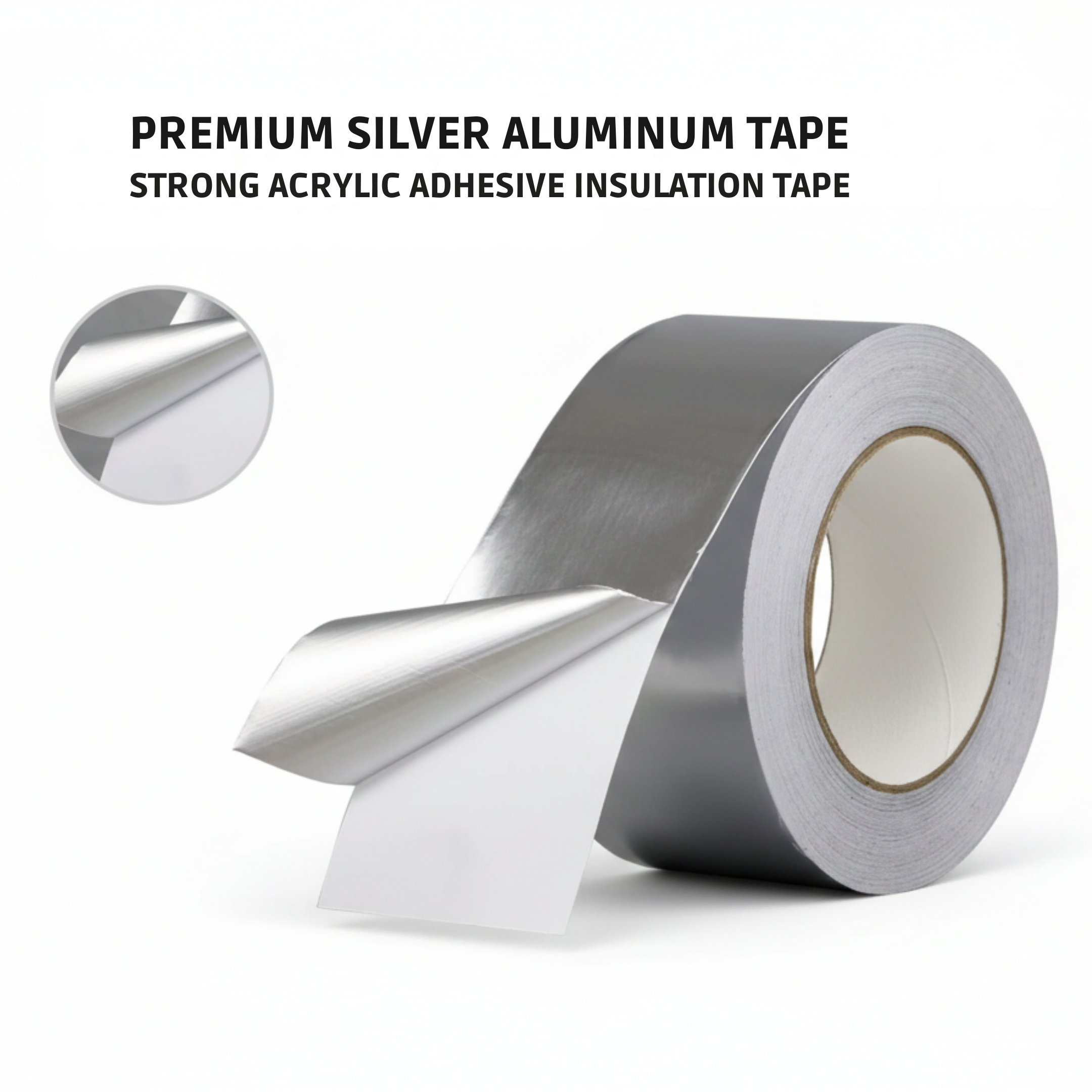 Aluminium Foil Tape (45mm x 20m), Heat Resistant Tape, Highly Adhesive Aluminium Foil Tape, Silver Insulation Tape, Waterproof Aluminium Tape for HVAC, Duct Work, Heating & Ventilation