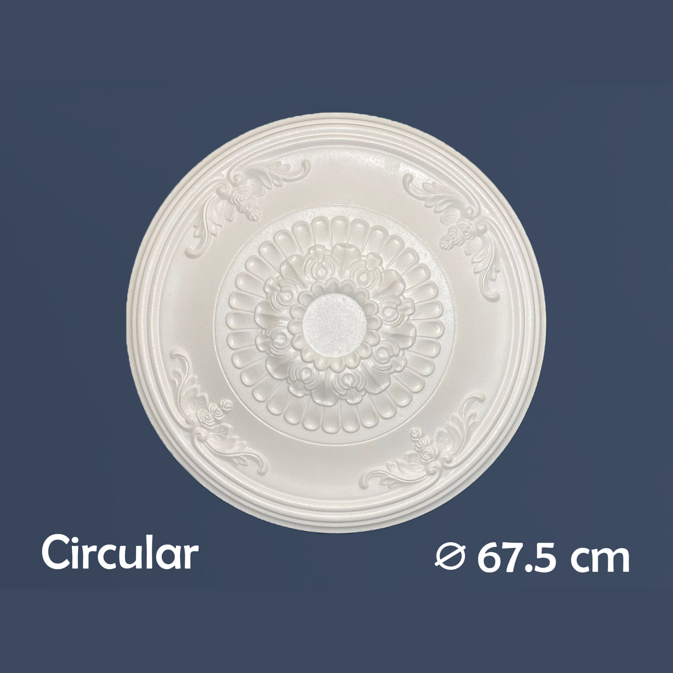 WOLDECOR Elegant Polystyrene Ceiling Rose, Decorative Ceiling Medallion Moulding, Lightweight Coving for Ceilings, Easy to Install Ceiling Decoration for Home & Living Room (70cm)