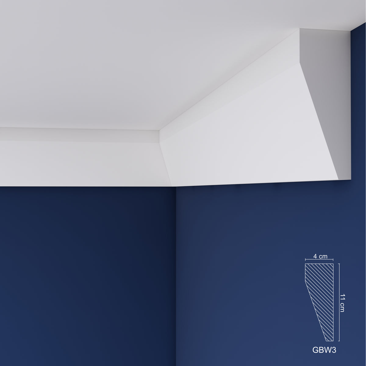 Extruded Polystyrene Coving for Ceilings, Cornice 4x11cm GBW03
