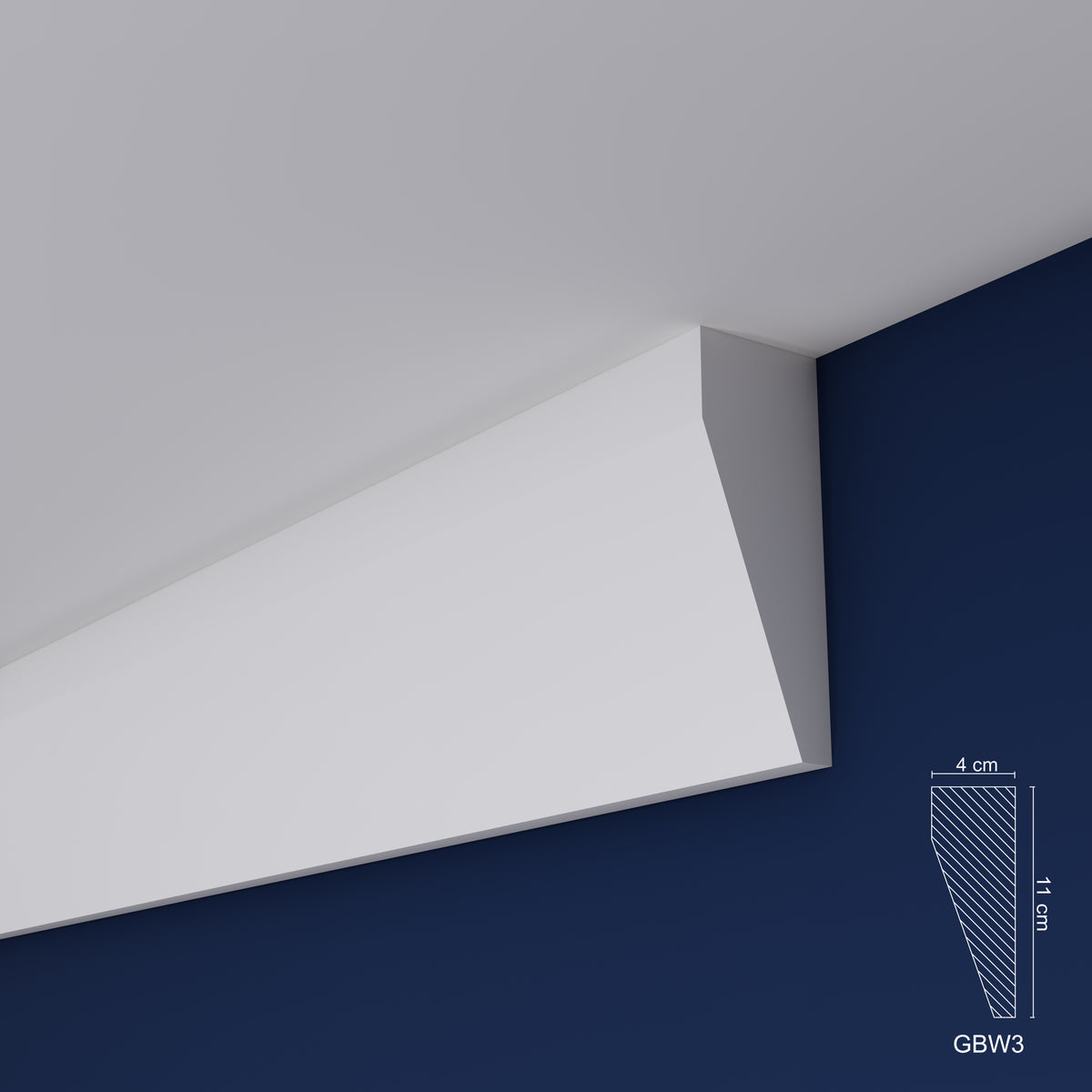 Extruded Polystyrene Coving for Ceilings, Cornice 4x11cm GBW03